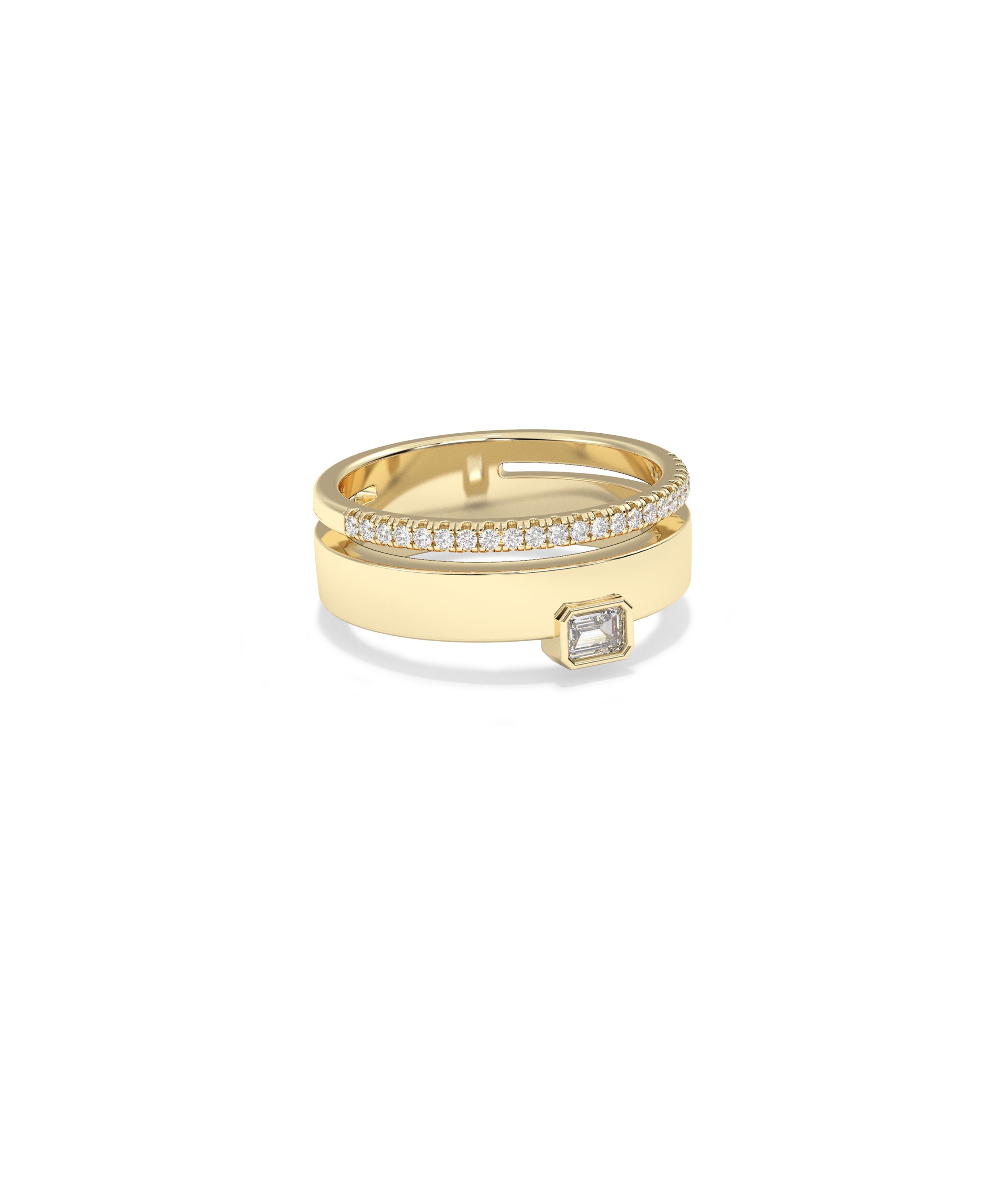 Diamond Solitaire Ring & Line Band - Perfect Everyday Jewelry