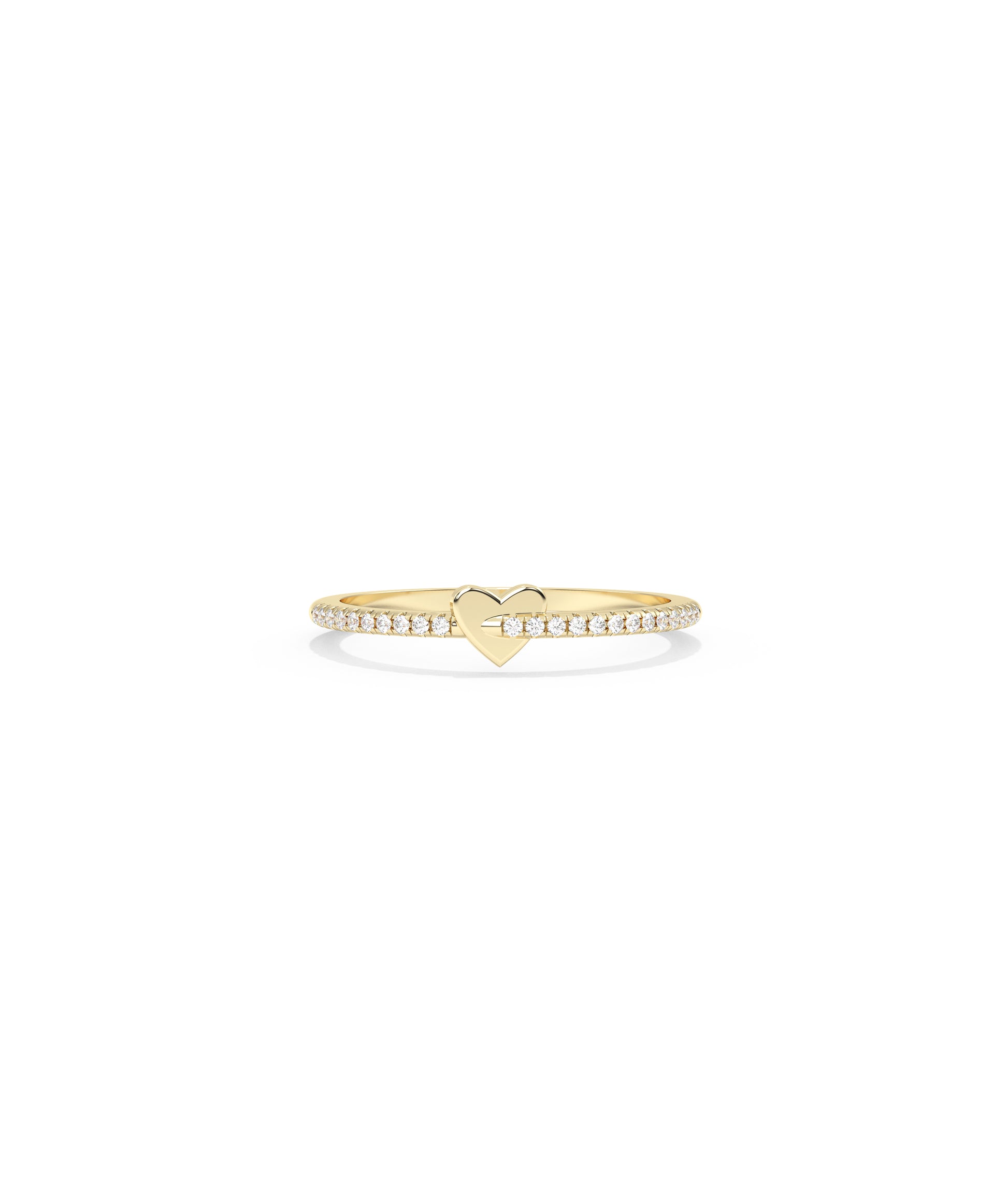 Gold Heart Shape Band Ring - Chic Everyday Jewelry