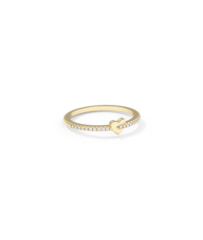 Gold Heart Shape Band Ring - Chic Everyday Jewelry