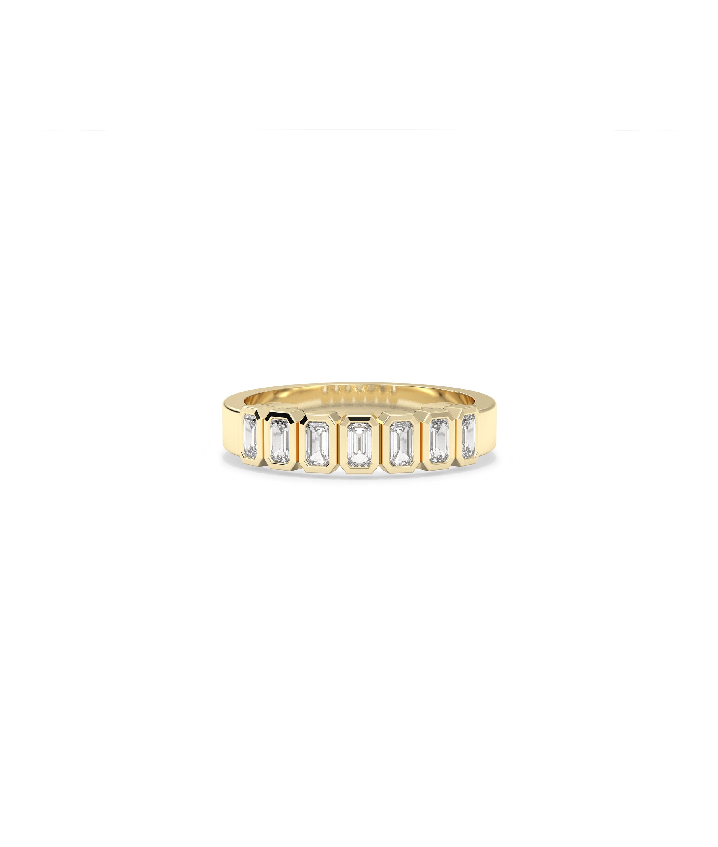 Diamond Emerald Cut Band Ring