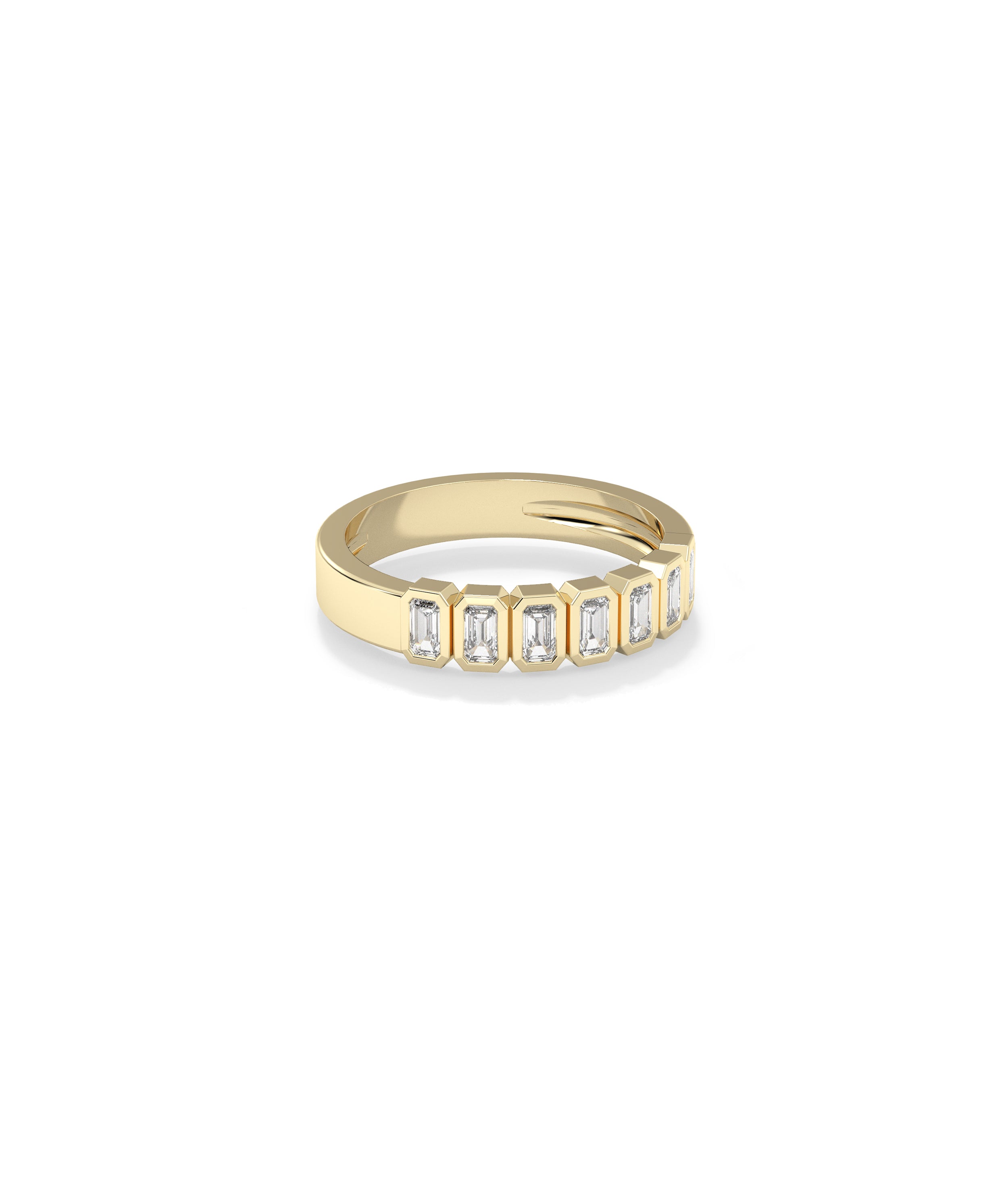 Diamond Emerald Cut Band Ring