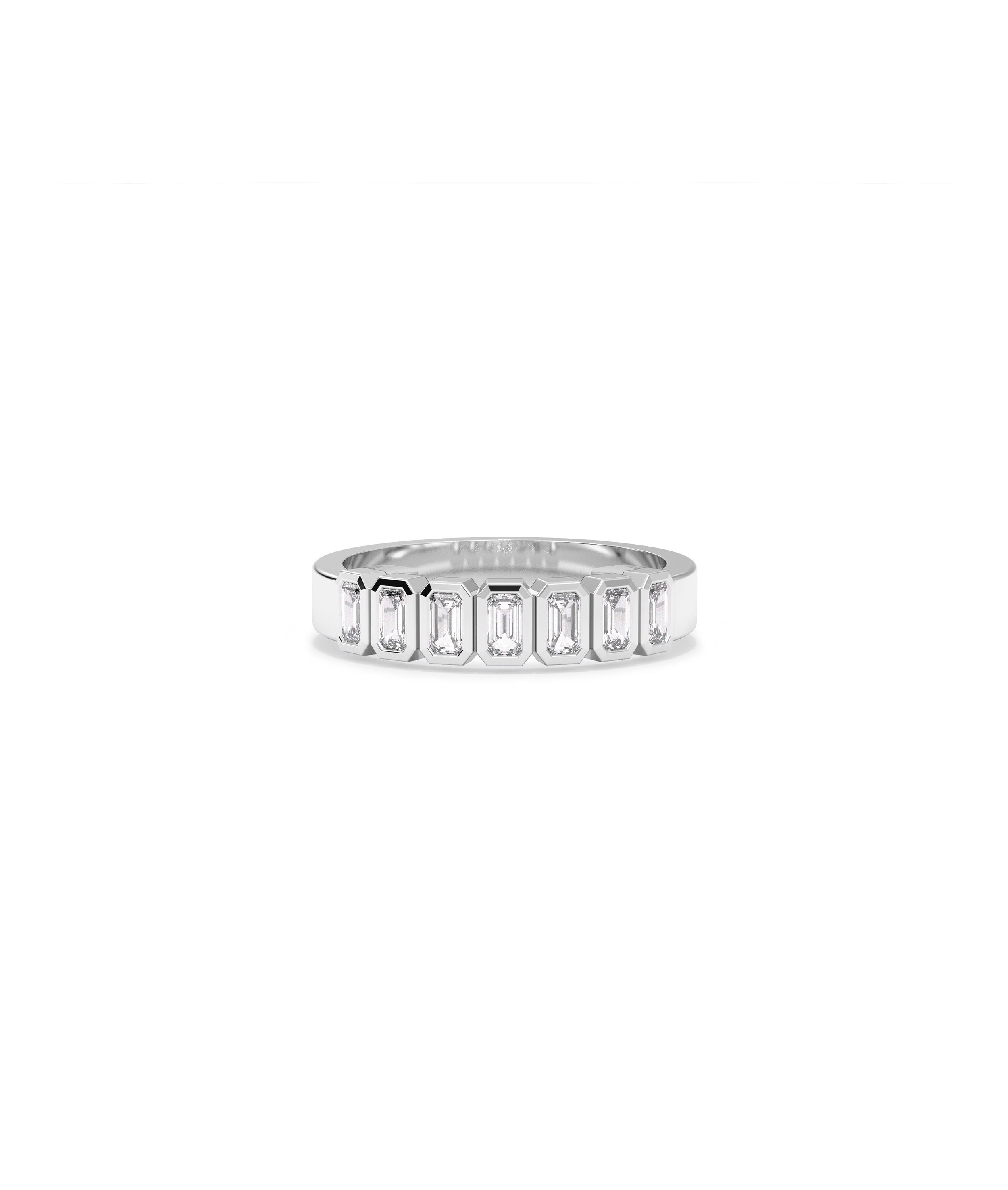 Diamond Emerald Cut Band Ring