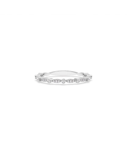 Diamond Alternating Band Ring - Stunning Diamond Band Ring for Elegant Style