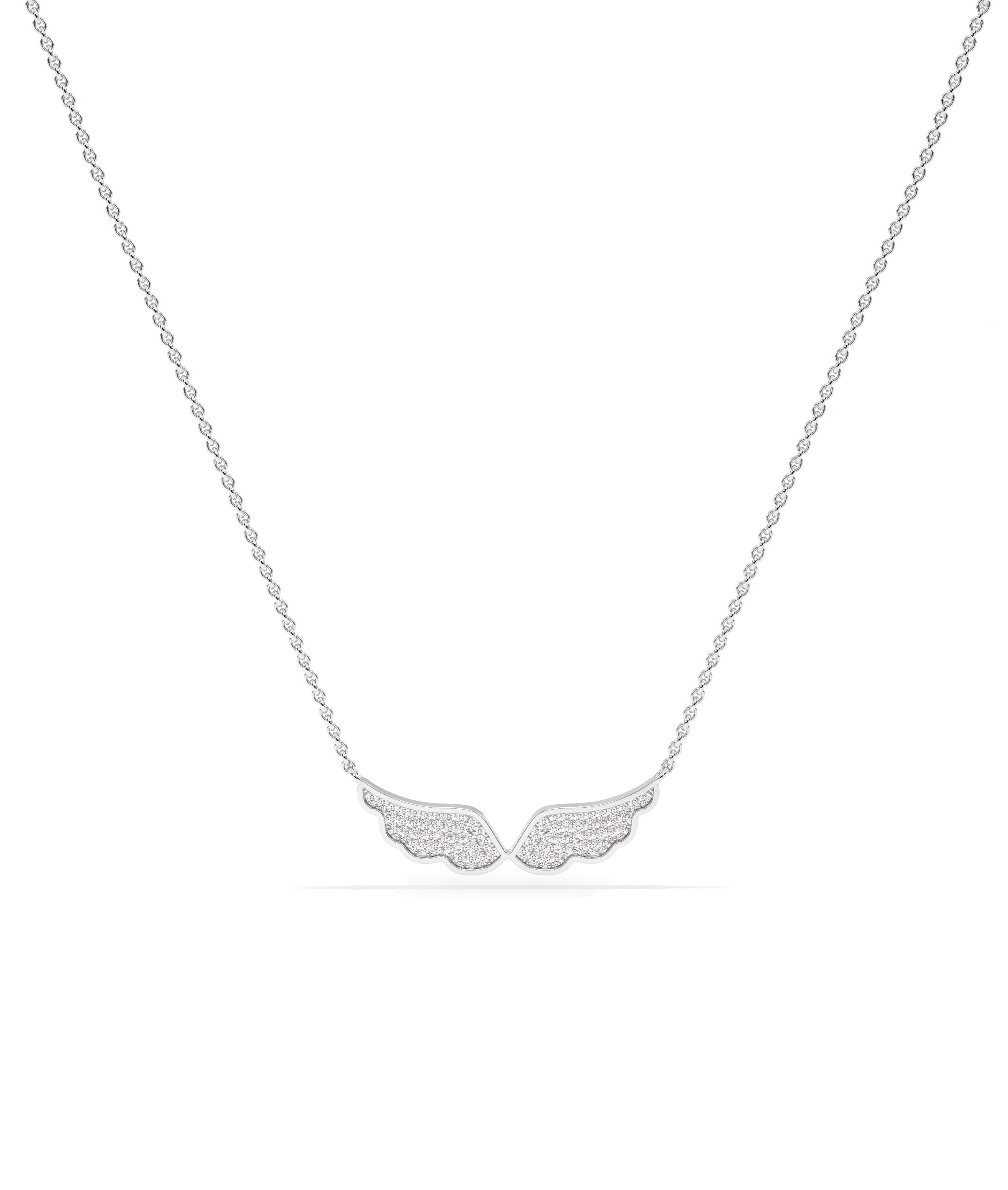 Diamond Pave Wings Necklace