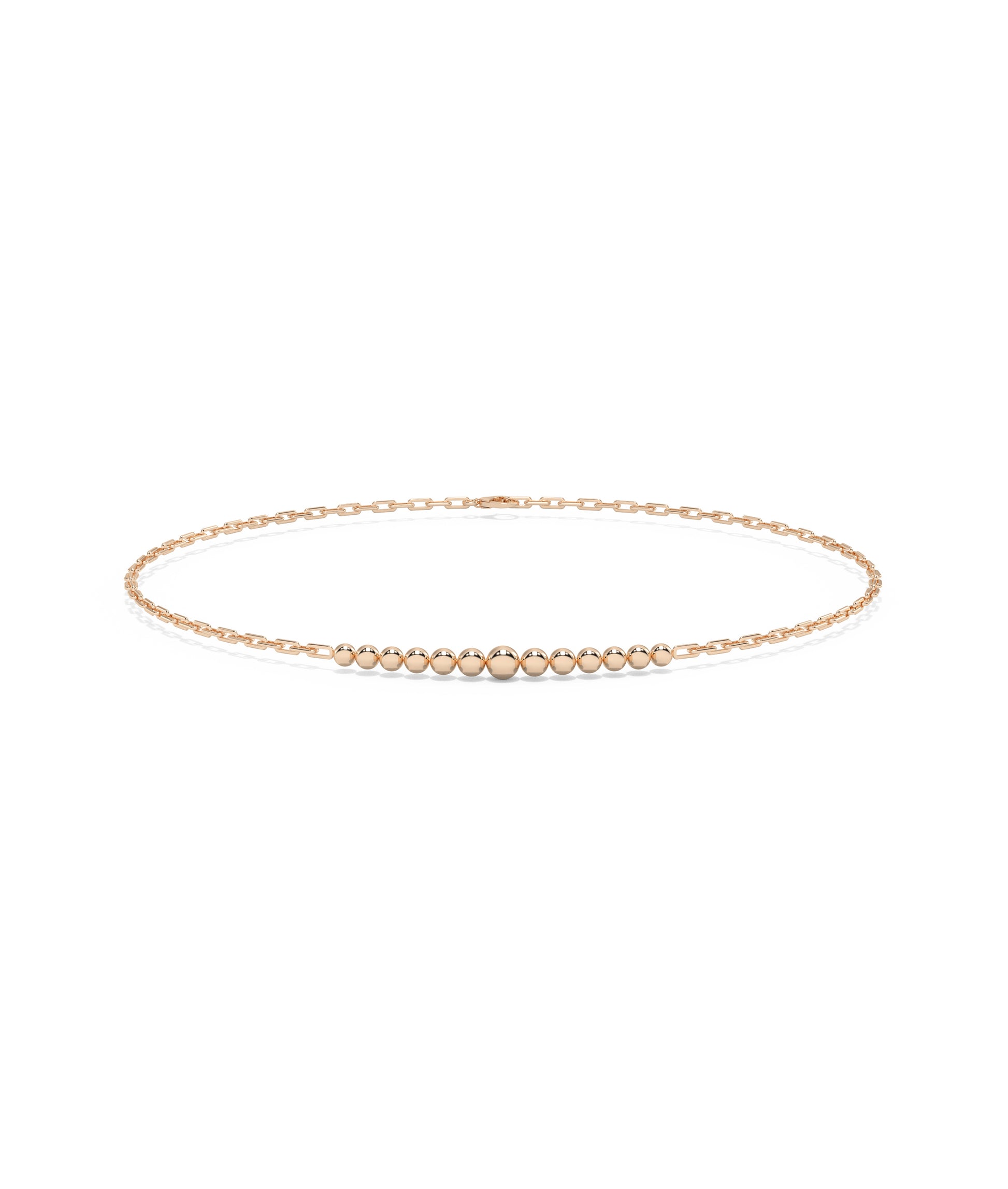 Flat Gold Bead Bracelet | Diamond Earrings