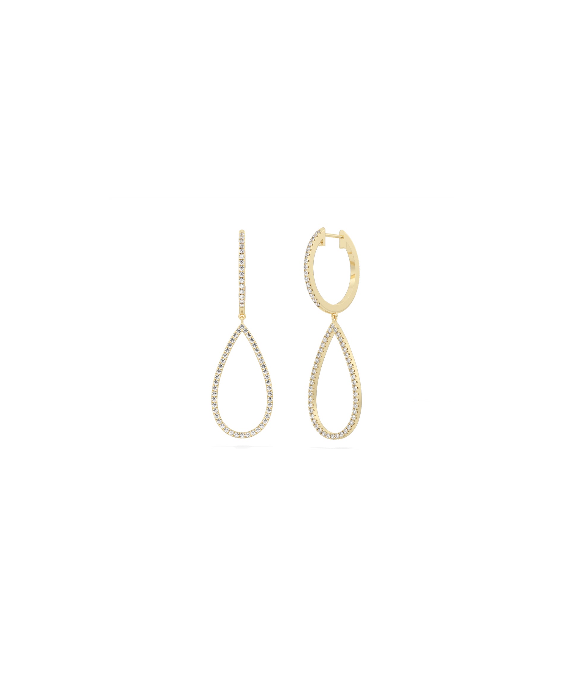 Pear Shape Diamond Dangle Earring - Diamond Earrings