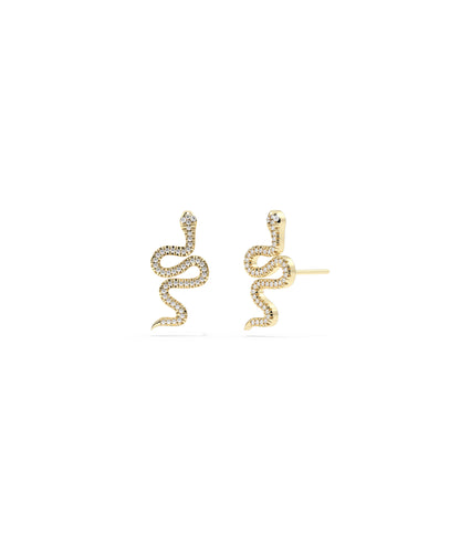 Diamond Pave Snake Stud Earring | Diamond Stud Earrings