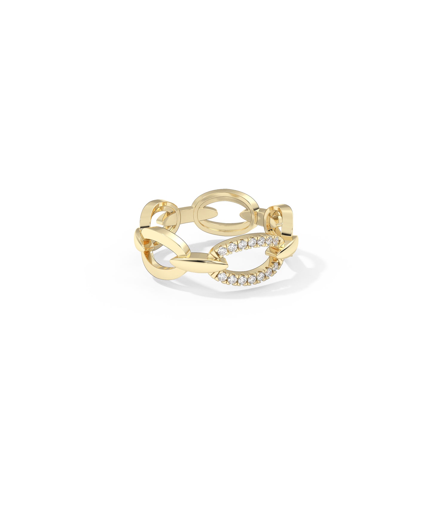 Diamond Pave Link Ring | Elegant Diamond Bracelets