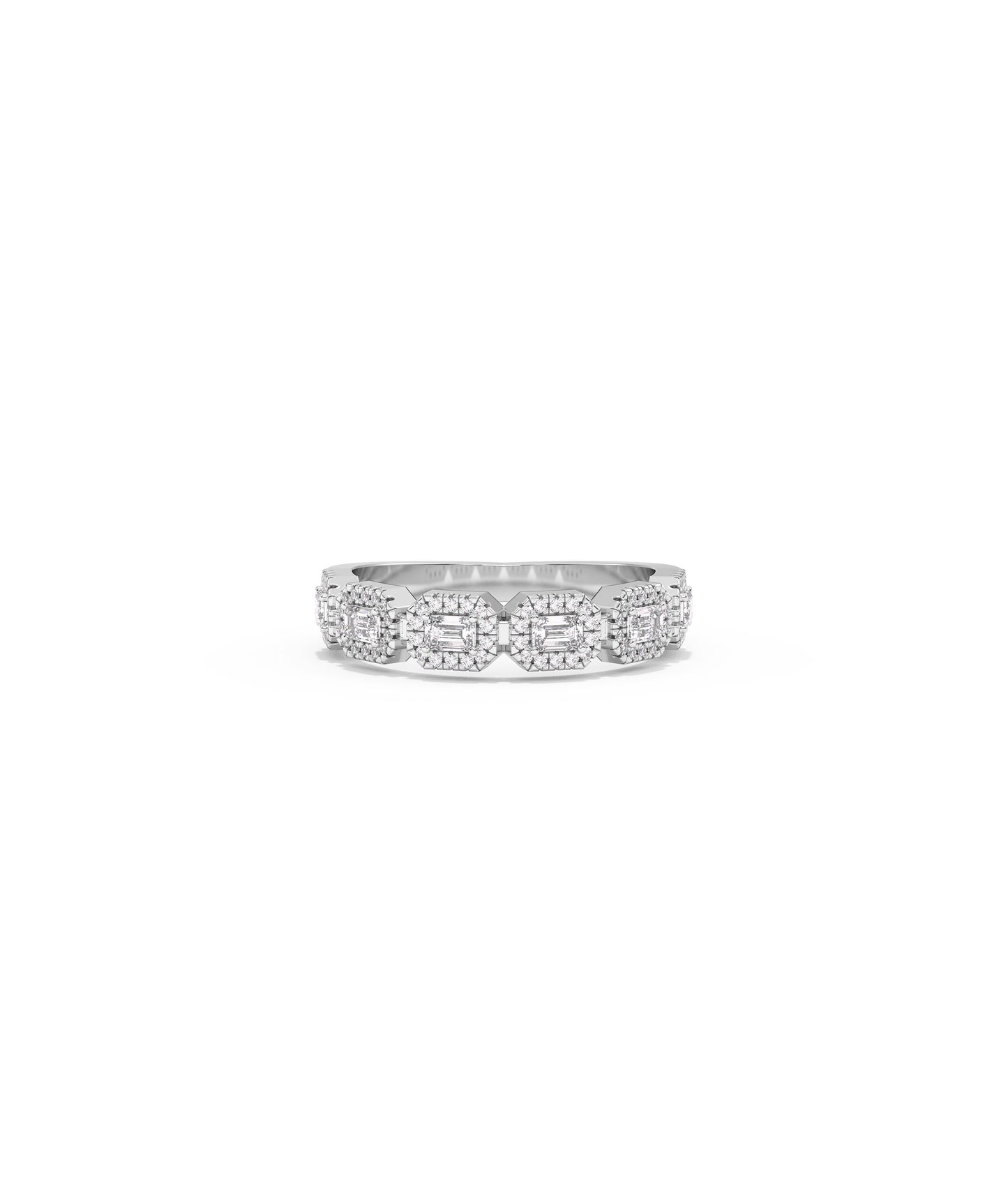 Diamond Emerald Design Band Ring | Diamond Band Rings