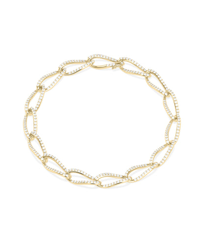 Diamond Paperclip Bracelet | 14k Gold Bracelet 