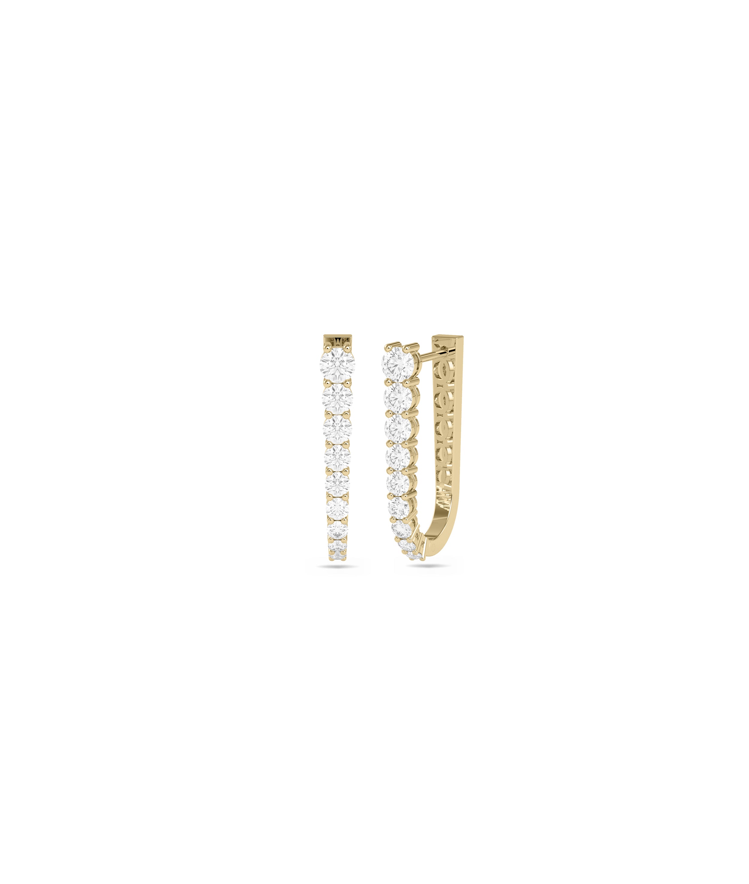 Graduating Diamond Hoop Earring - Diamond Earrings