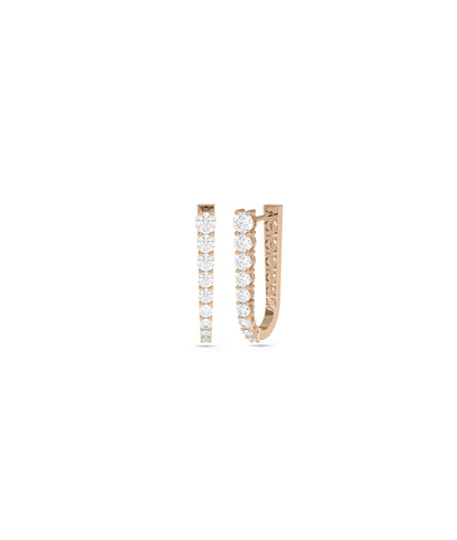  Graduating Diamond Hoop Earring - Diamond Earrings