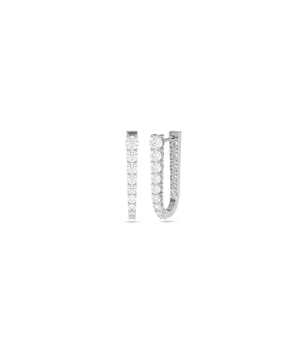  Graduating Diamond Hoop Earring - Diamond Earrings