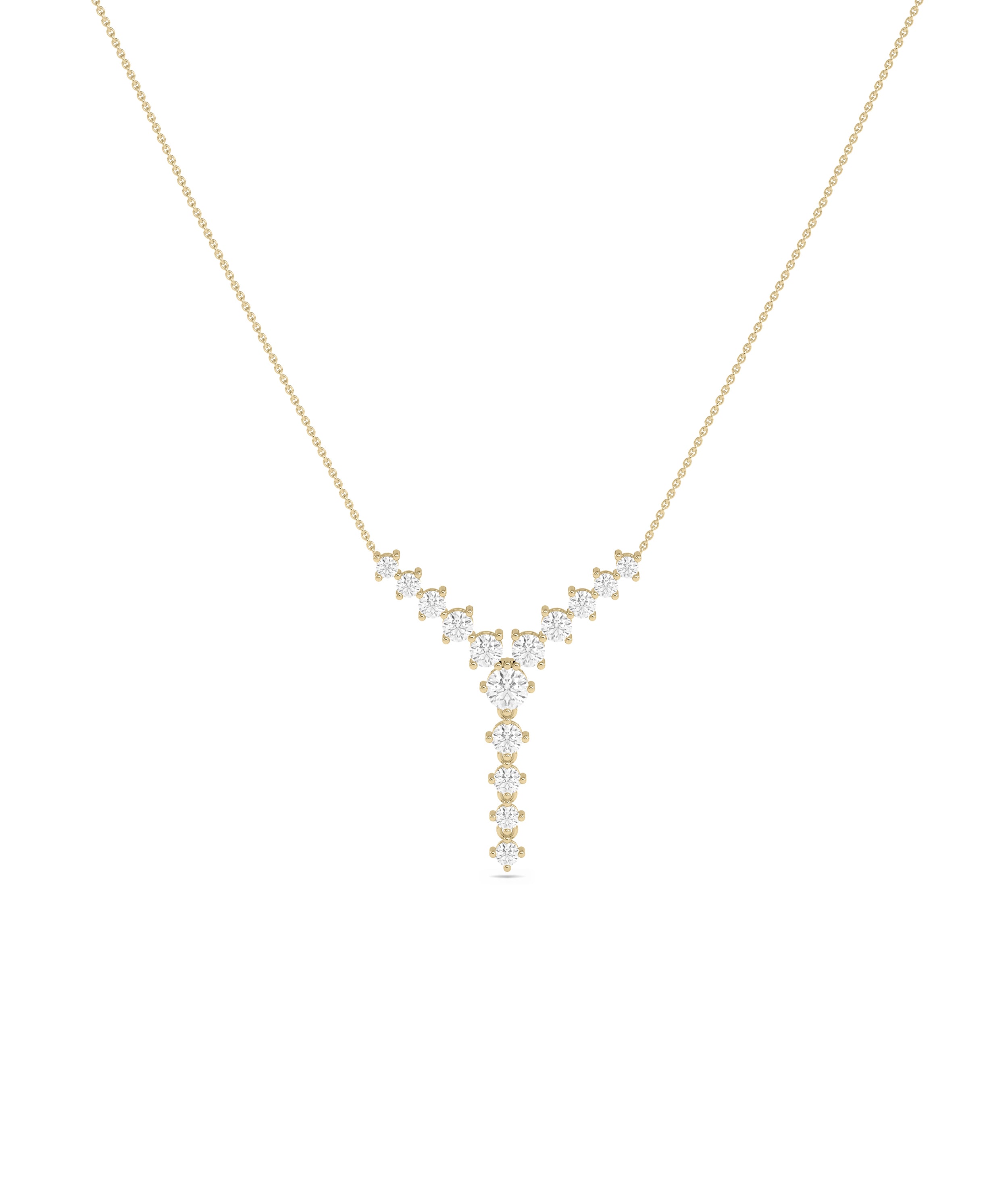 Diamond Studded Y Shape Necklace