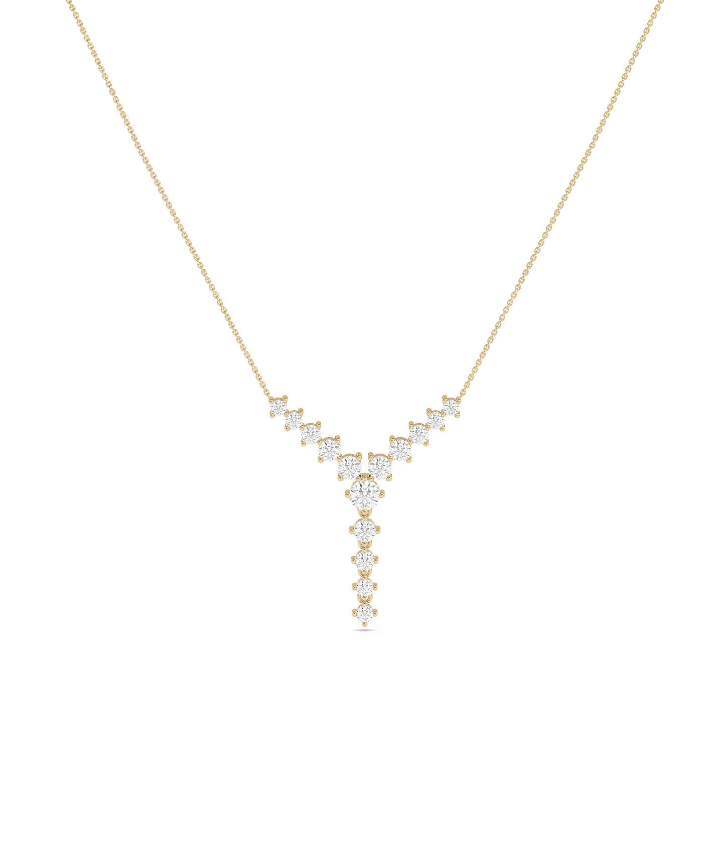 Diamond Studded Y Shape Necklace