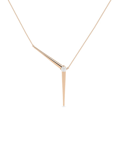 Diamond Solitaire Y Shape Necklace