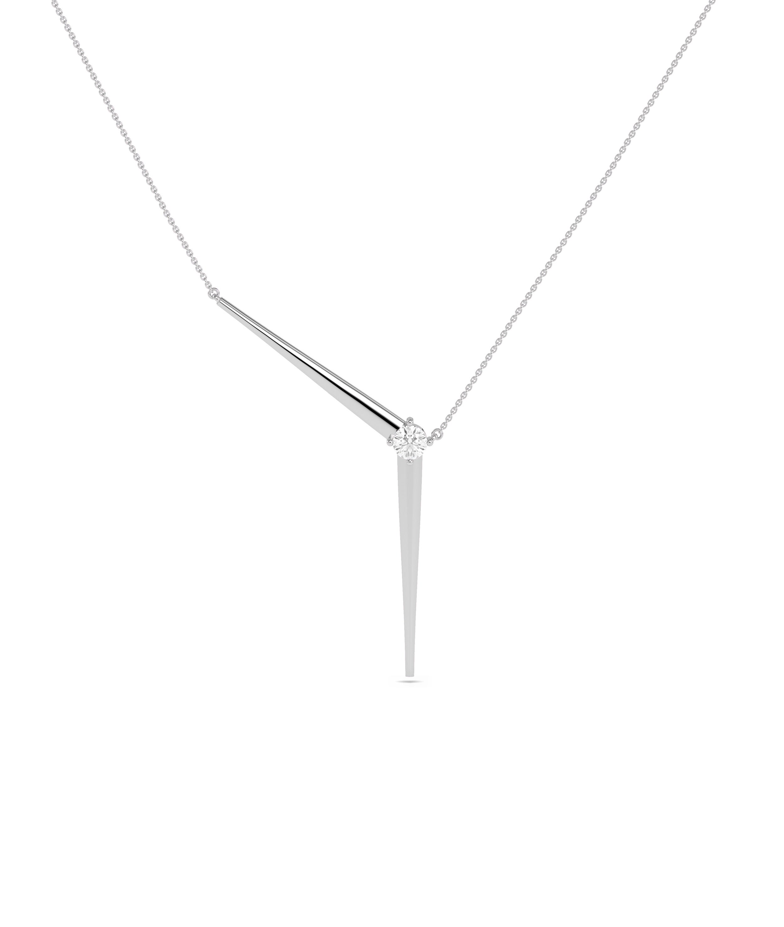 Diamond Solitaire Y Shape Necklace