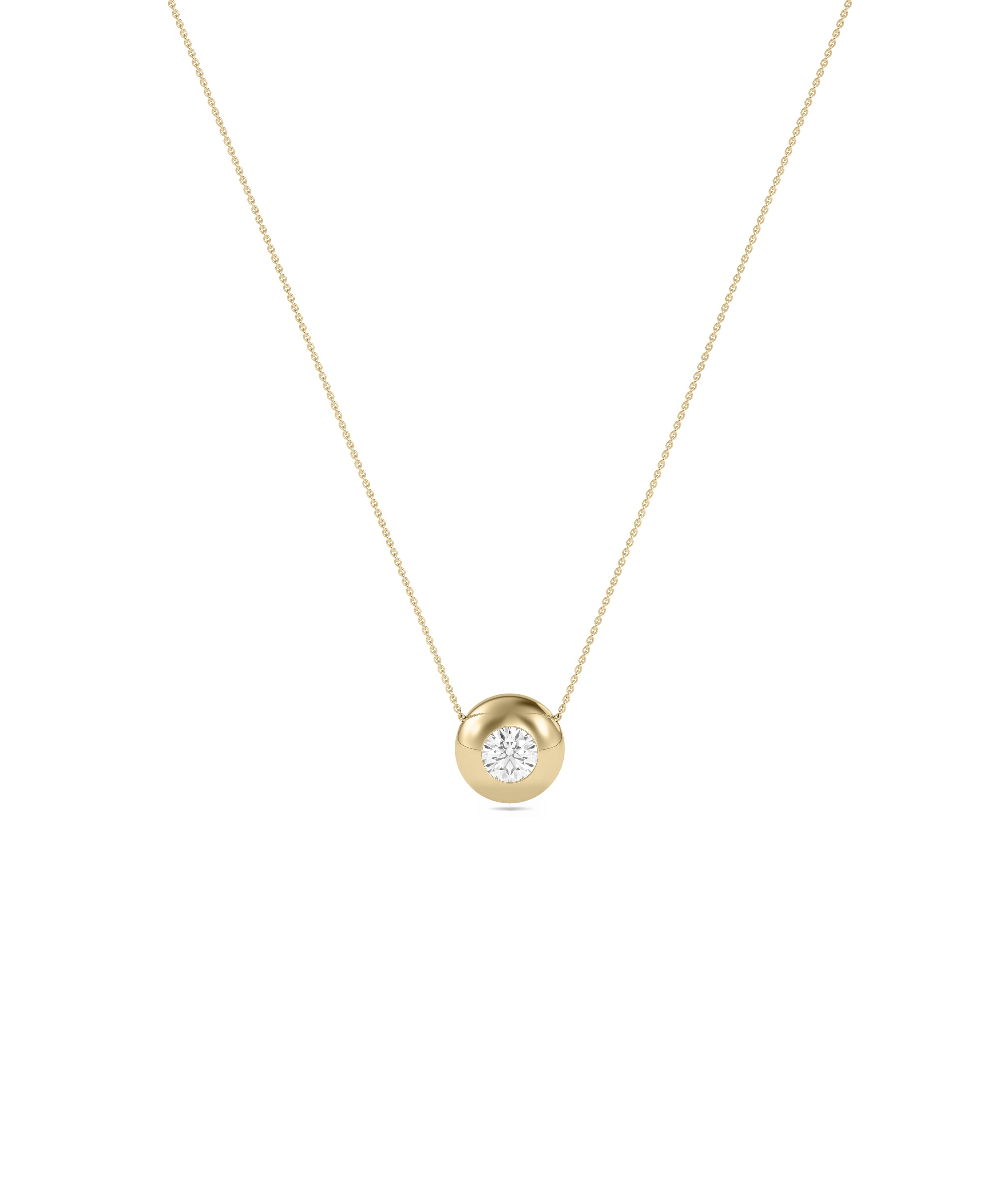 Diamond Solitaire Bubble Necklace