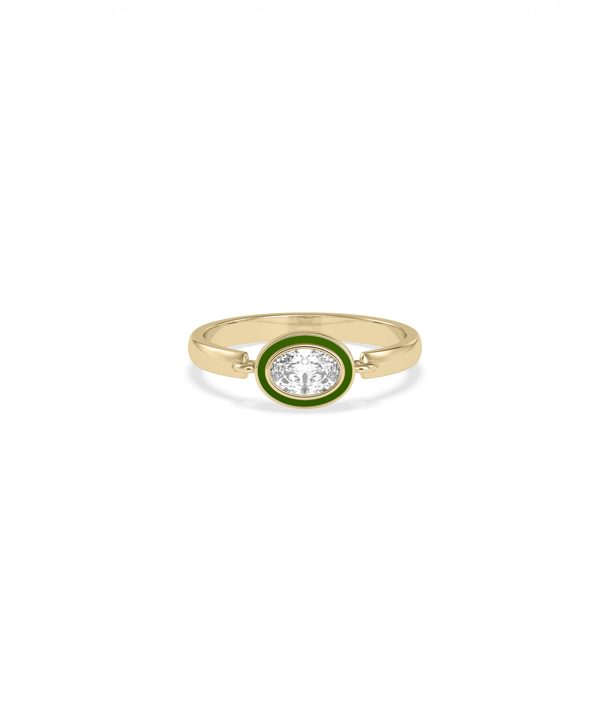 Diamond Solitaire Movable Enamel Ring - Everyday Jewelry