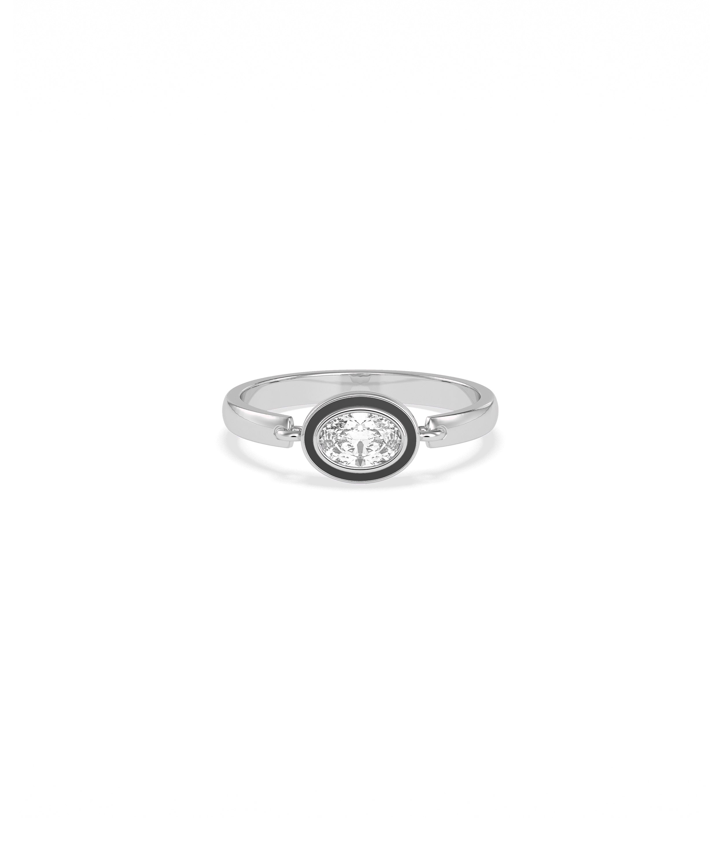 Diamond Soltiaire Movable Enamel Ring