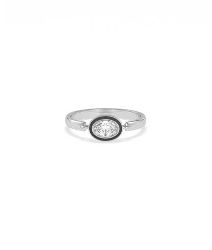 Diamond Soltiaire Movable Enamel Ring