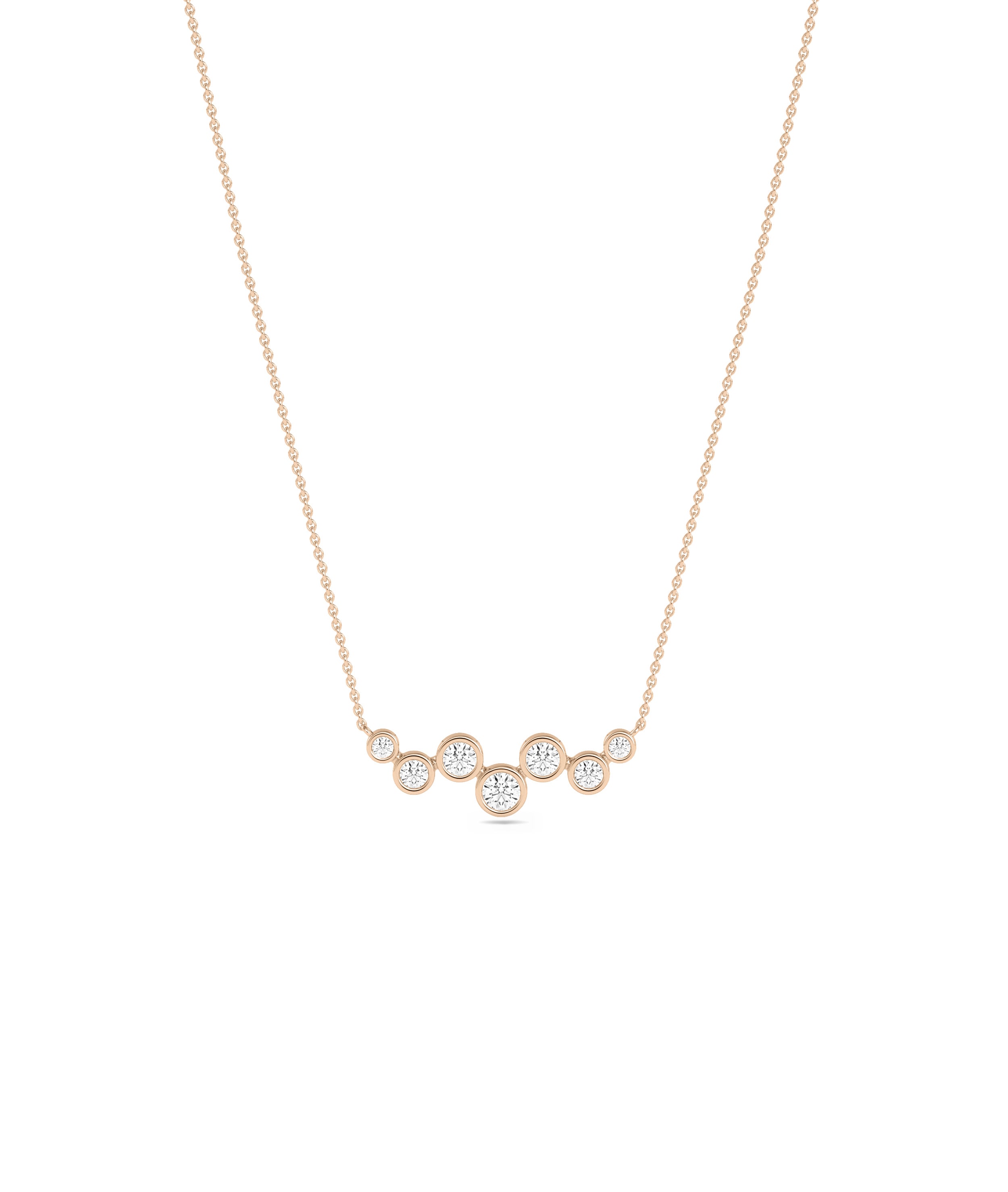 Diamond Bezel Set Cluster Necklace