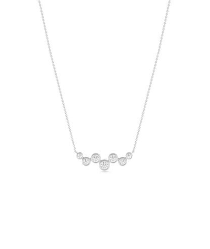 Diamond Bezel Set Cluster Necklace