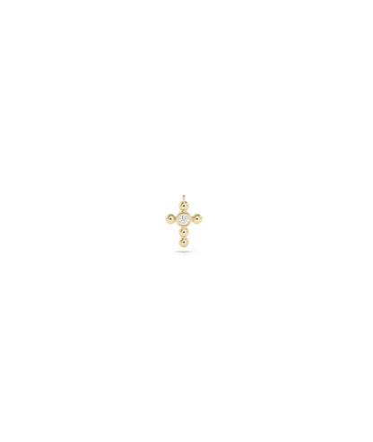 Diamond Solitaire Cross Charm - Everyday Jewelry