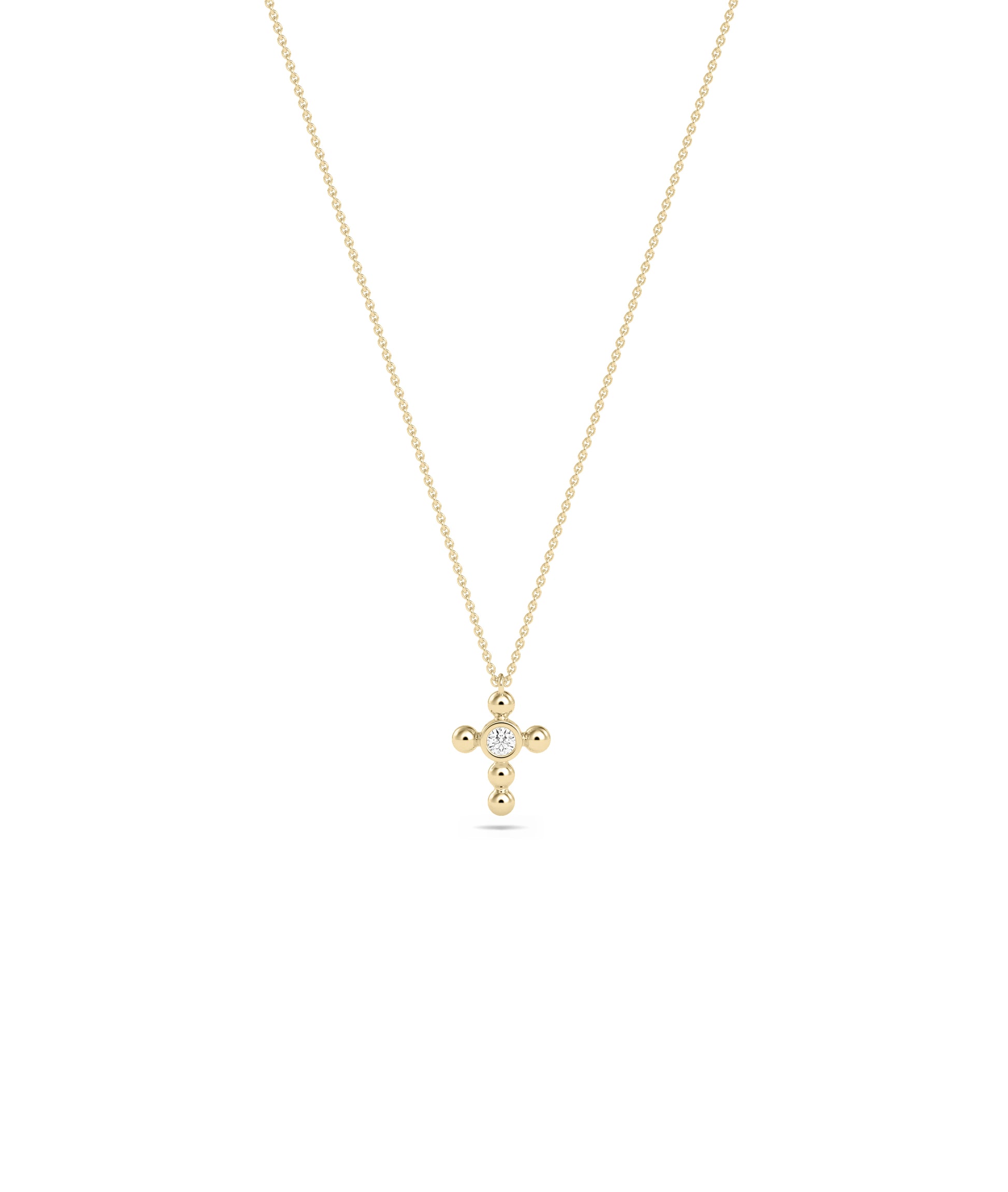 Diamond Solitaire Cross Charm - Everyday Jewelry