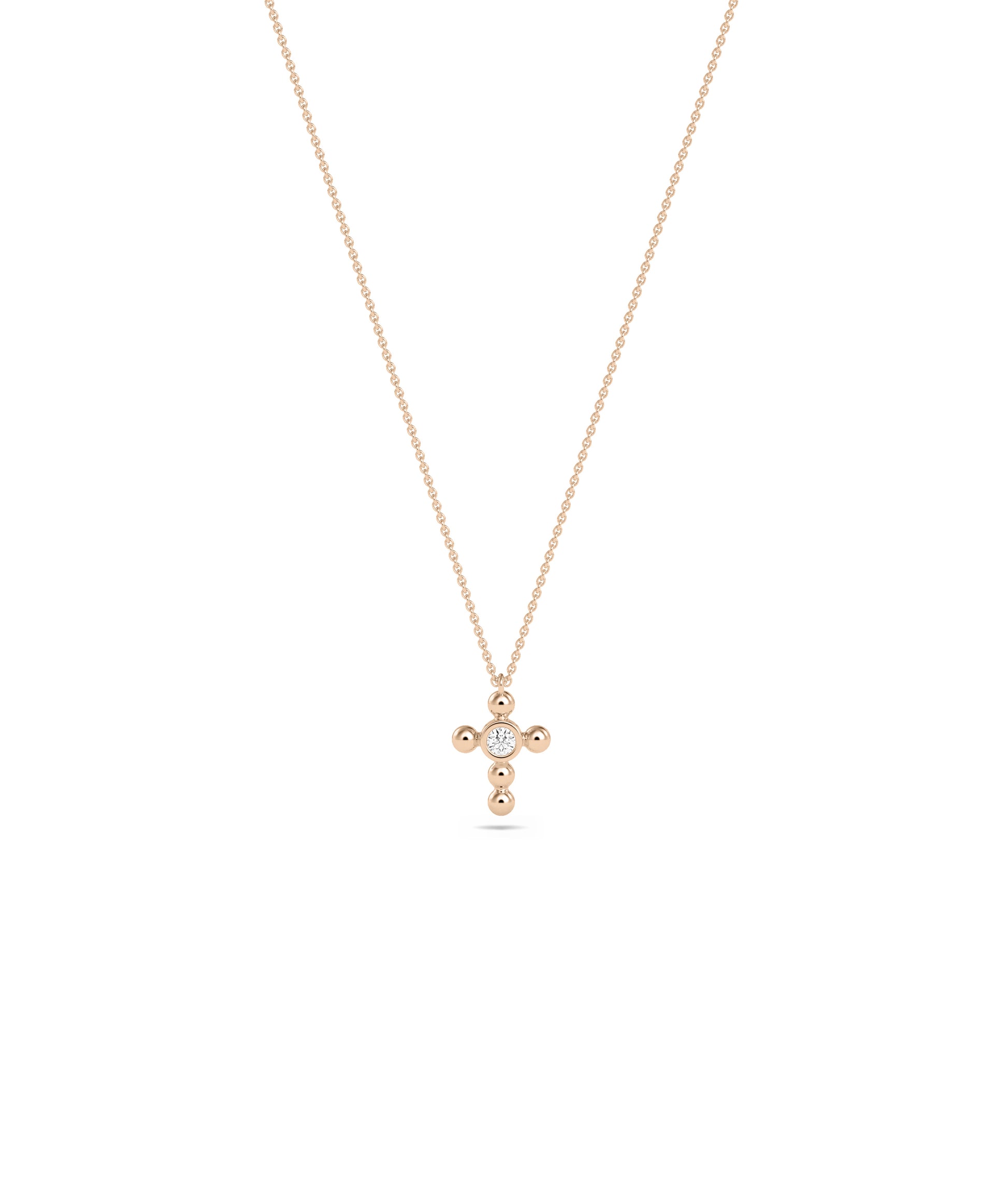 Diamond Solitaire Cross Charm - Everyday Jewelry