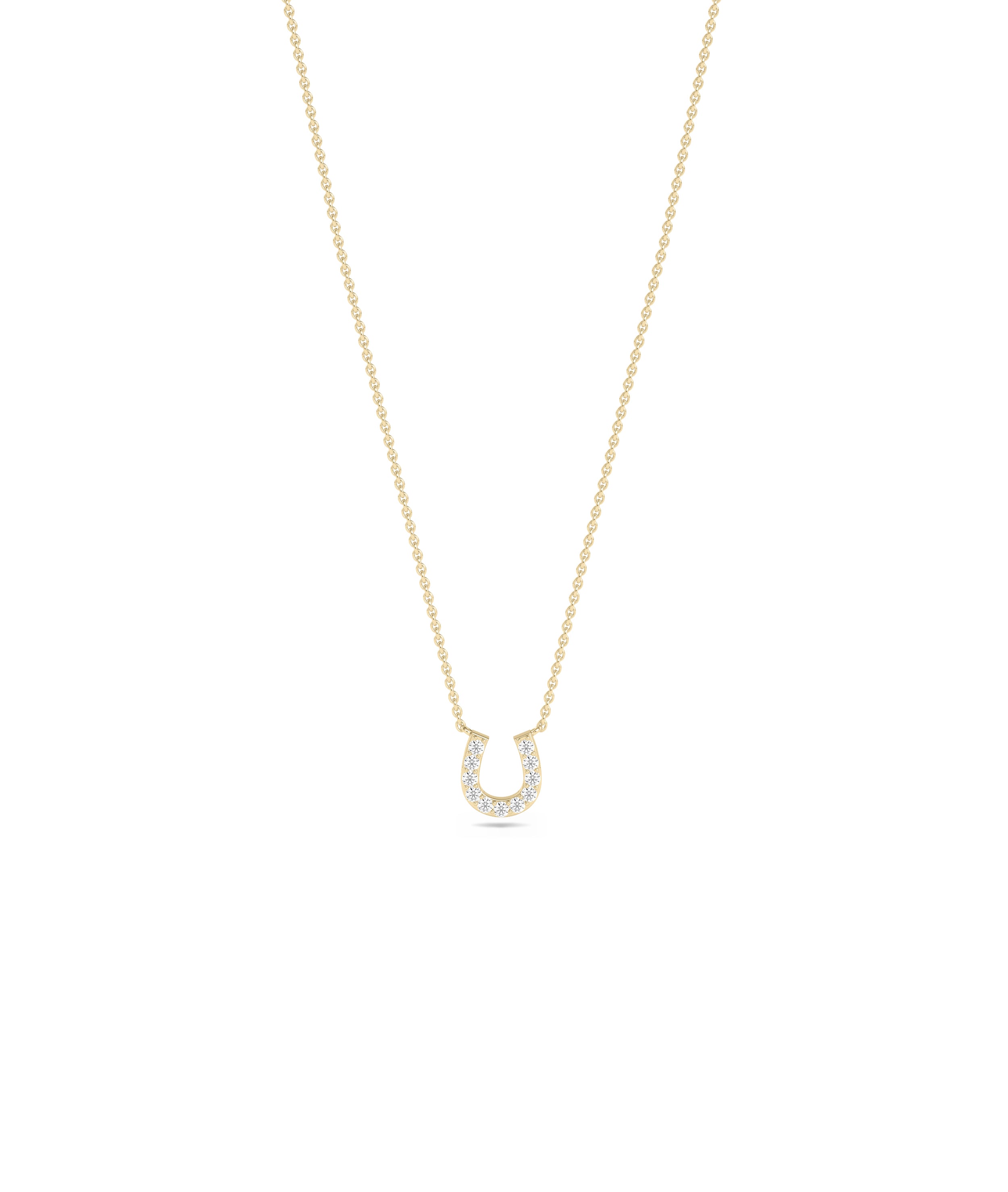 Diamond Horse Shoe Necklace- diamond necklace