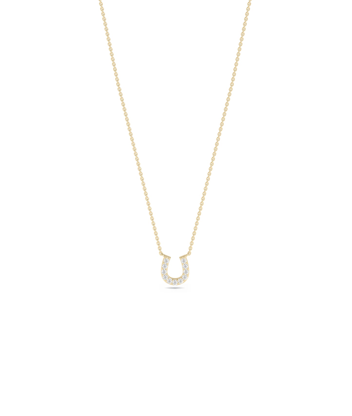 Diamond Horse Shoe Necklace- diamond necklace