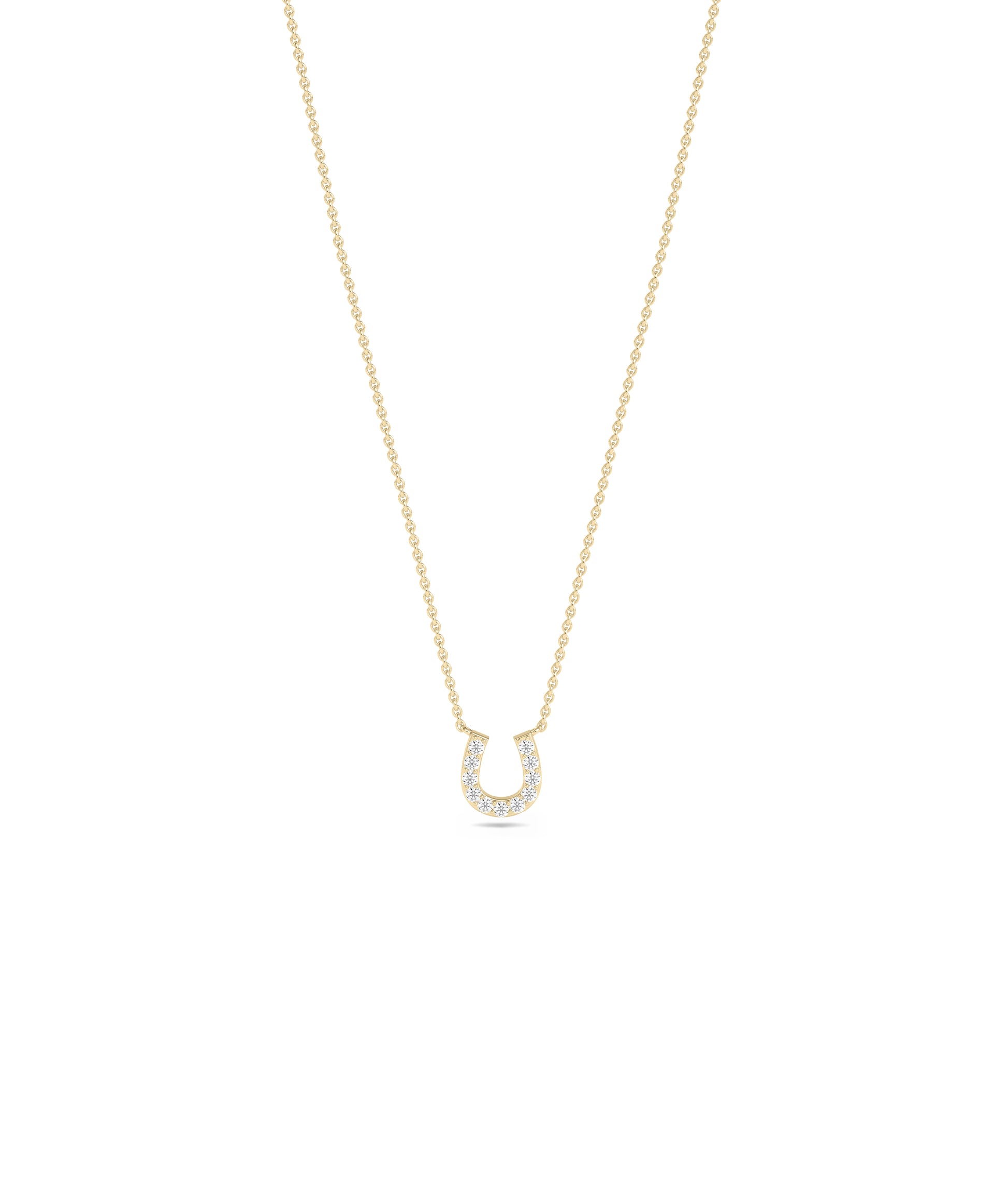 Diamond Horse Shoe Necklace- diamond necklace