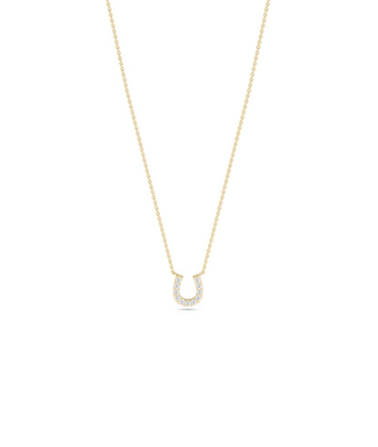 Diamond Horse Shoe Necklace- diamond necklace