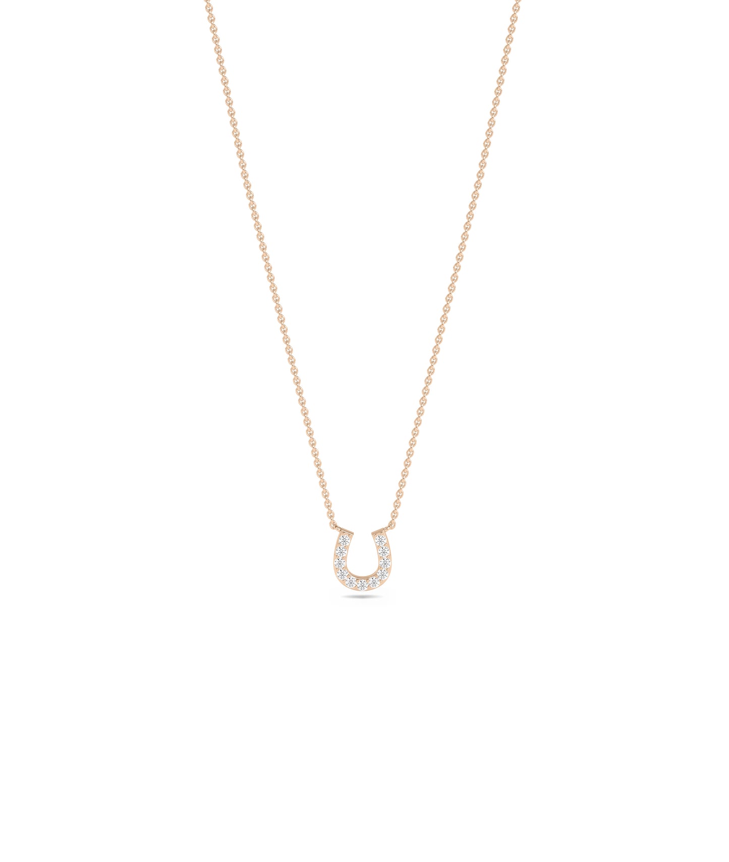 Diamond Horse Shoe Necklace- diamond necklace