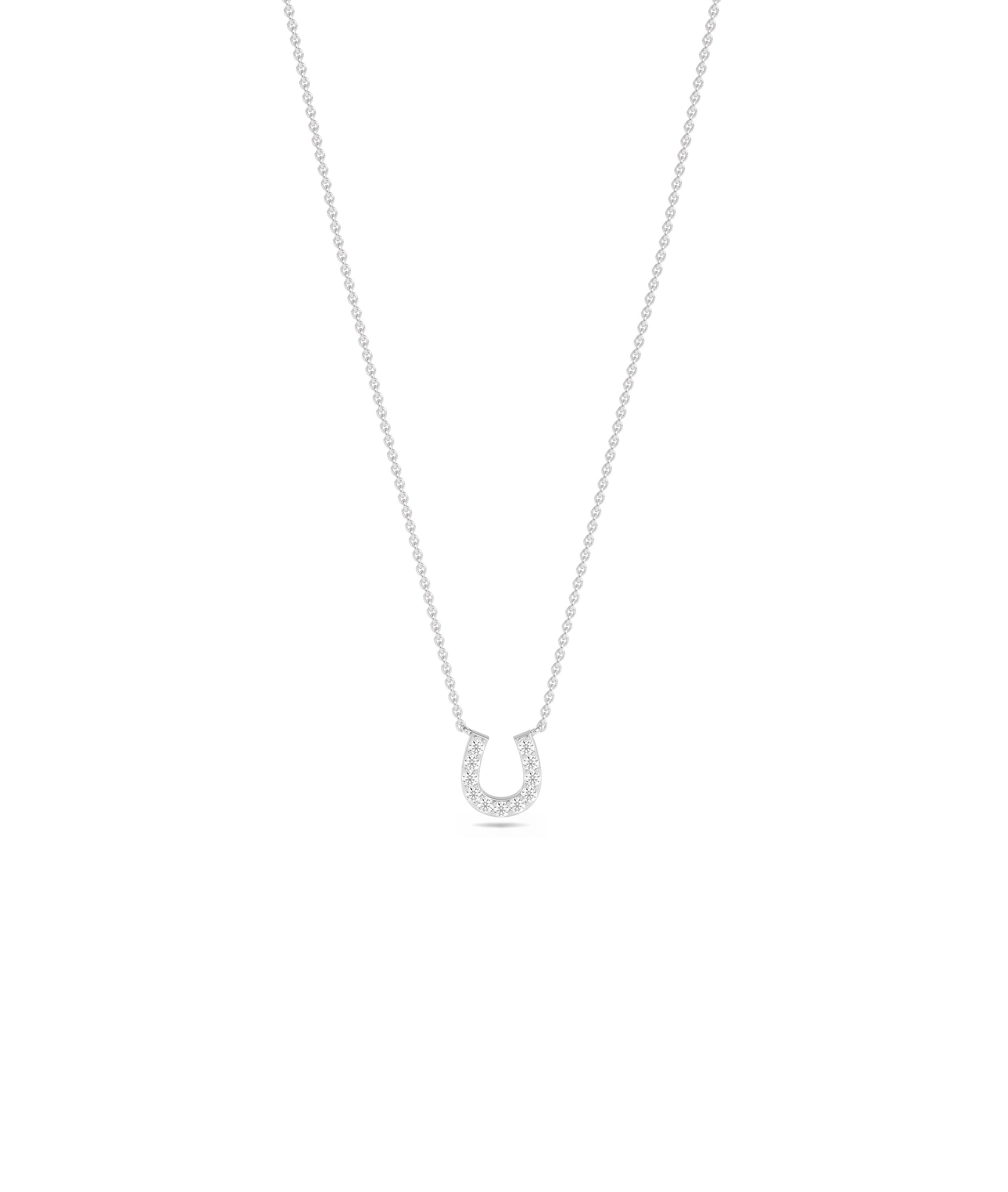 Diamond Horse Shoe Necklace- diamond necklace