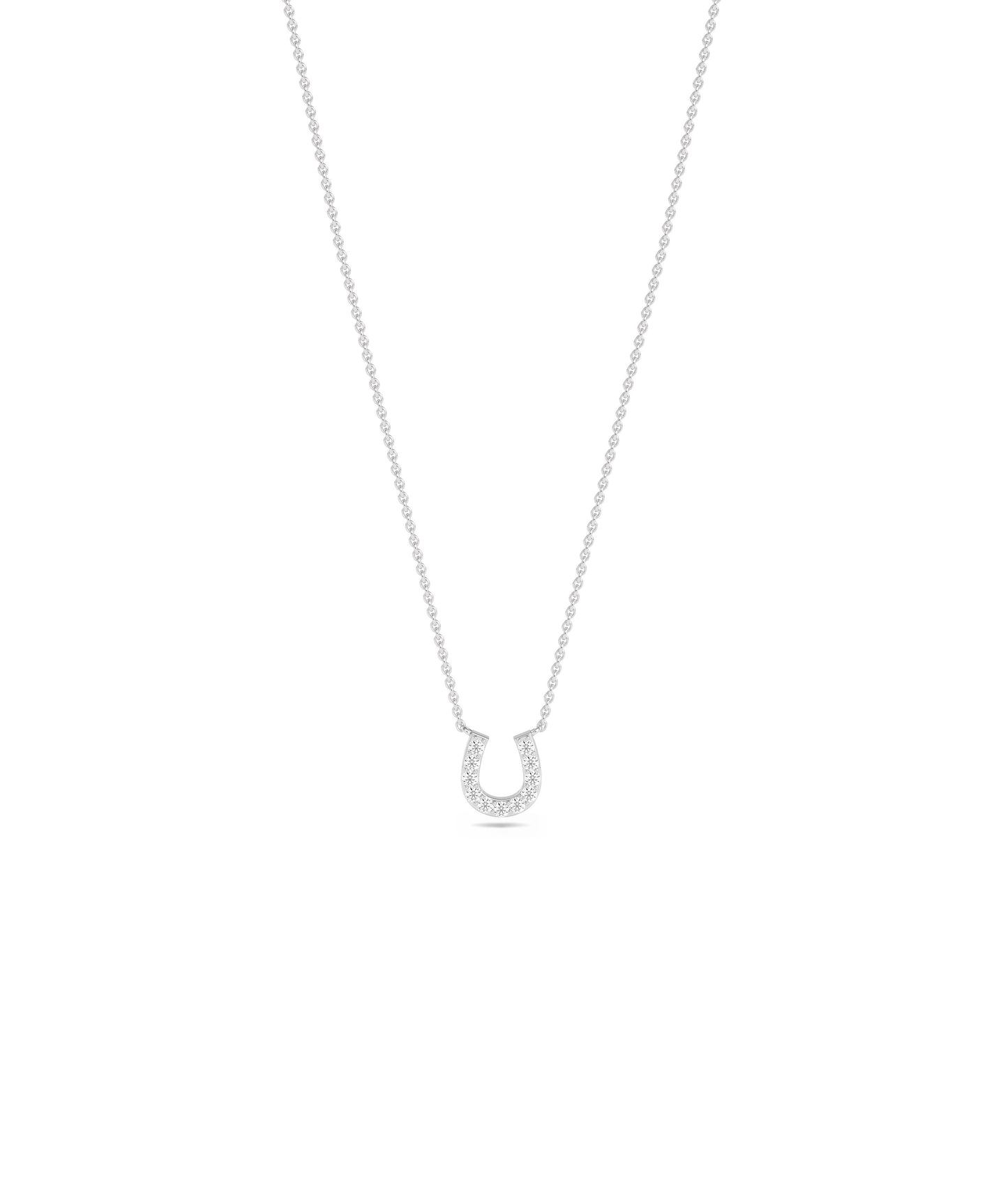 Diamond Horse Shoe Necklace- diamond necklace