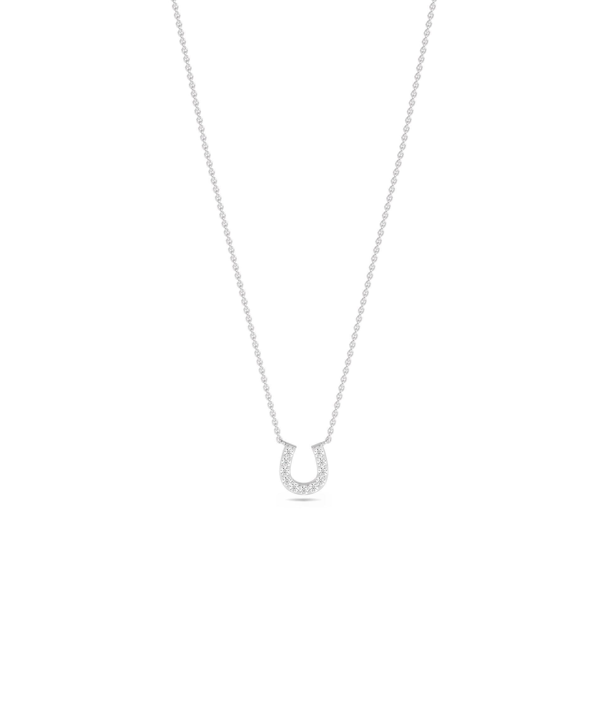 Diamond Horse Shoe Necklace- diamond necklace