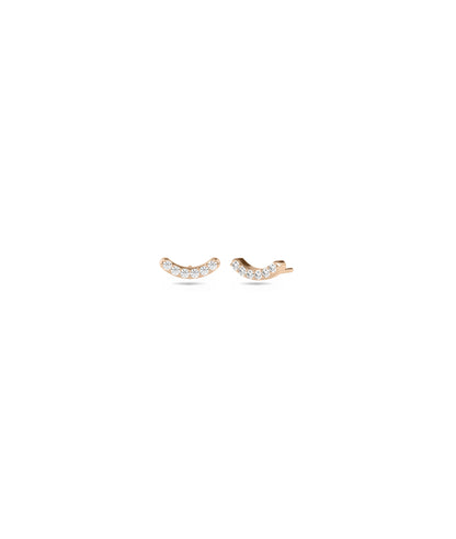 Diamond Smile Stud Earrings