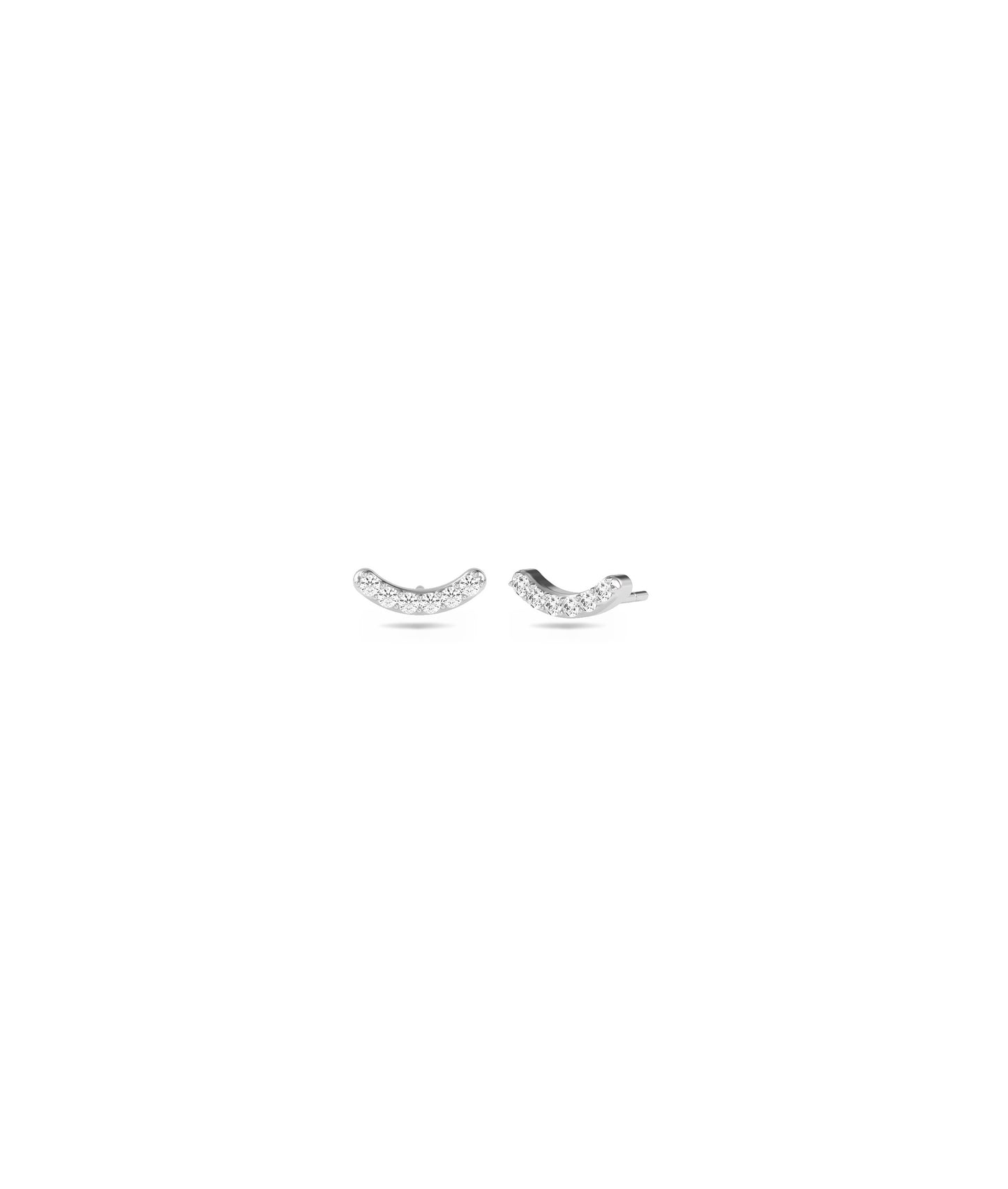 Diamond Smile Stud Earrings