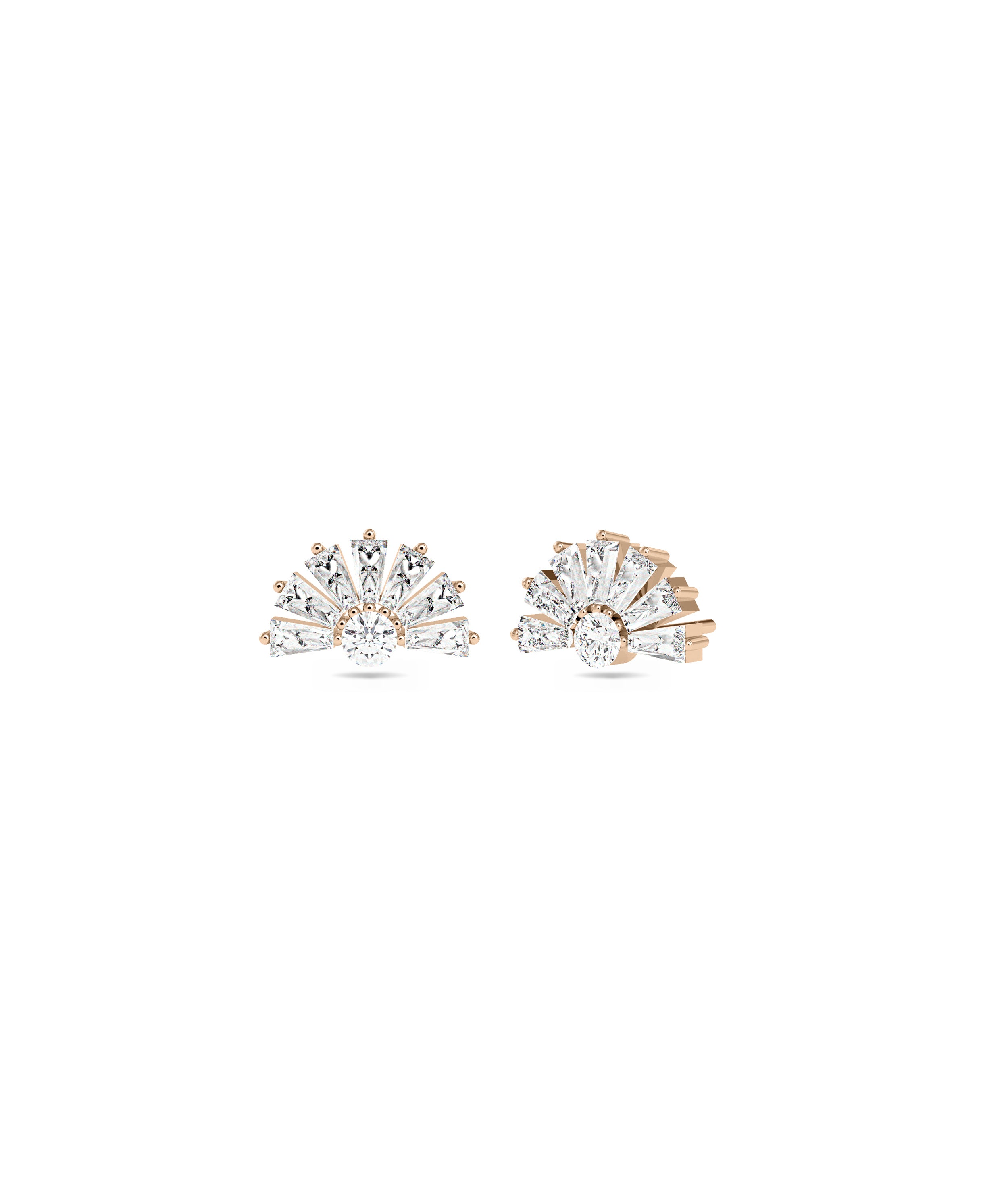 Diamond Fan Stud Earring |  Diamond Earrings