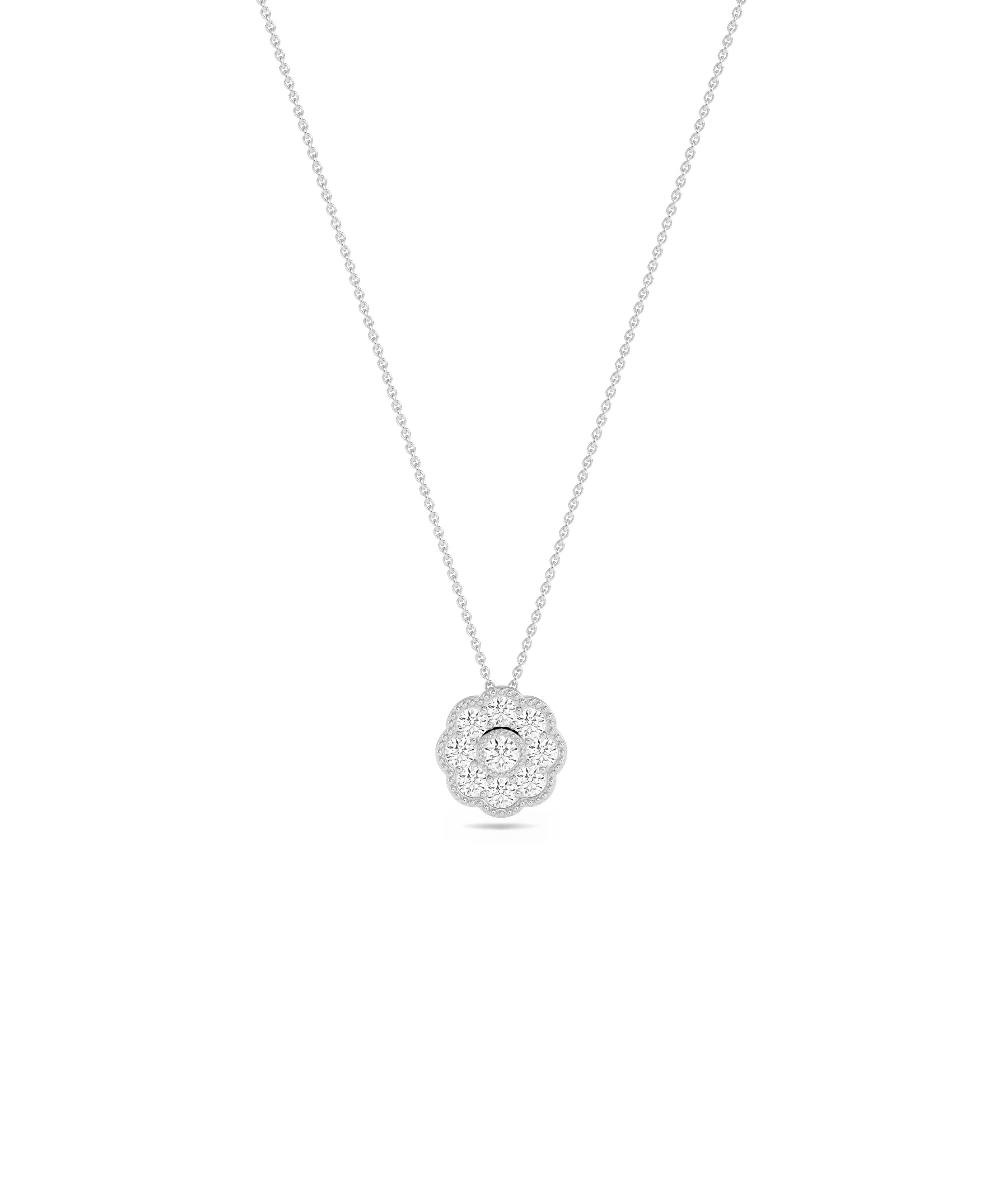 Diamond Flower Necklace - Elegant Everyday Jewelry