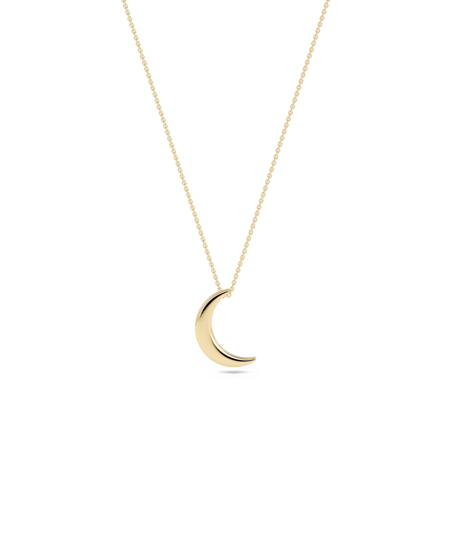 Gold Solid Crescent Necklace - Everyday Jewelry