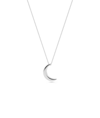 Gold Solid Crescent Necklace - Everyday Jewelry