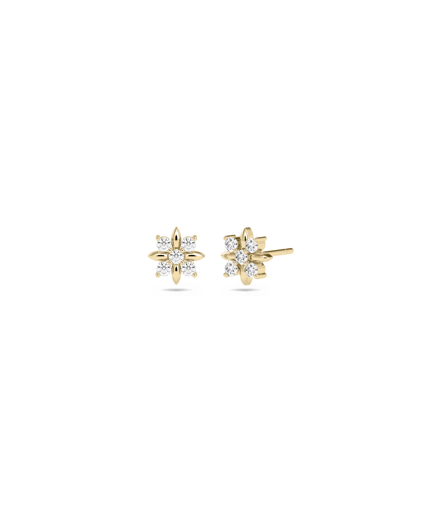 Diamond Flower Stud Earrings | Everyday Jewelry Online