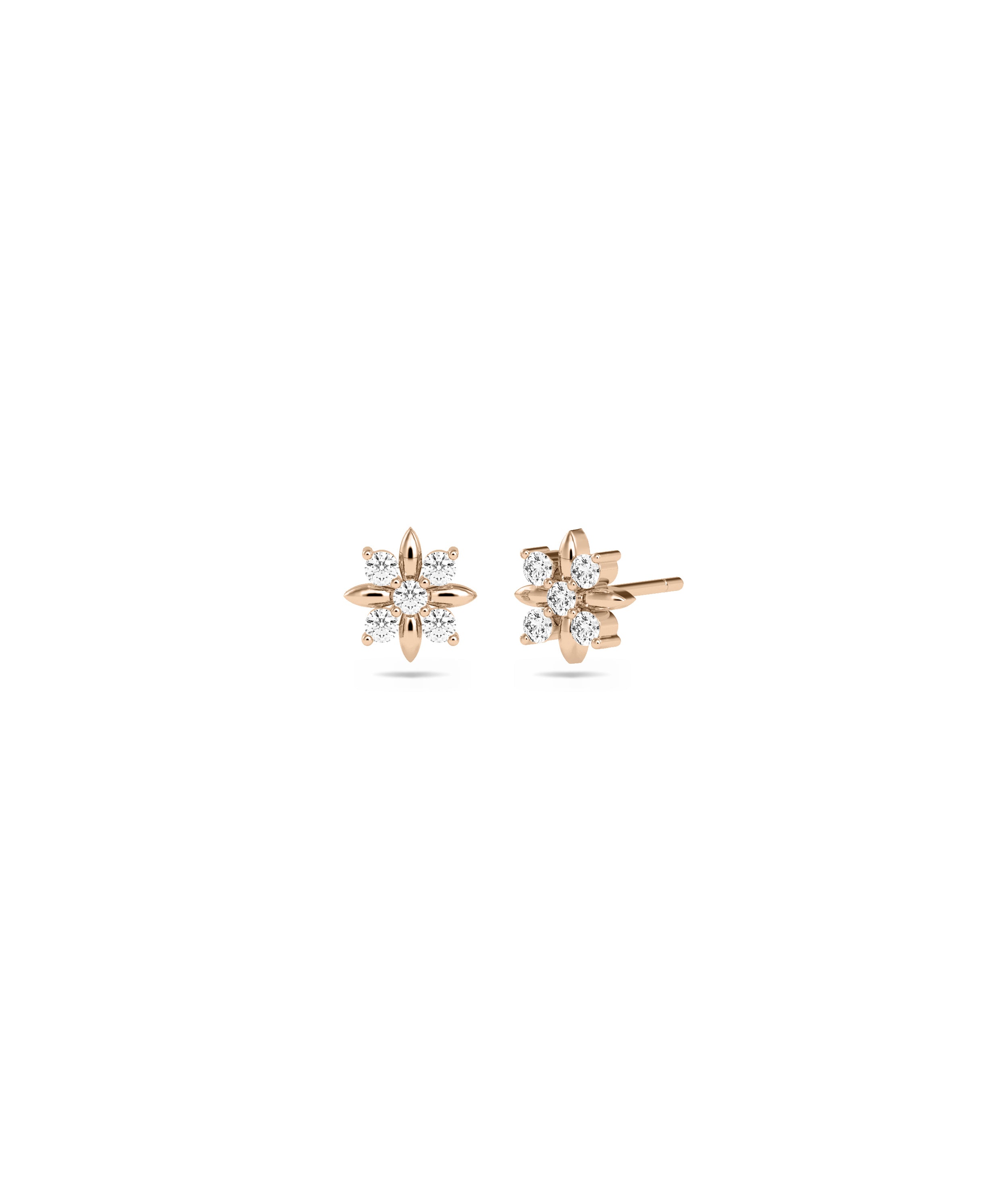 Diamond Flower Stud Earrings | Everyday Jewelry Online