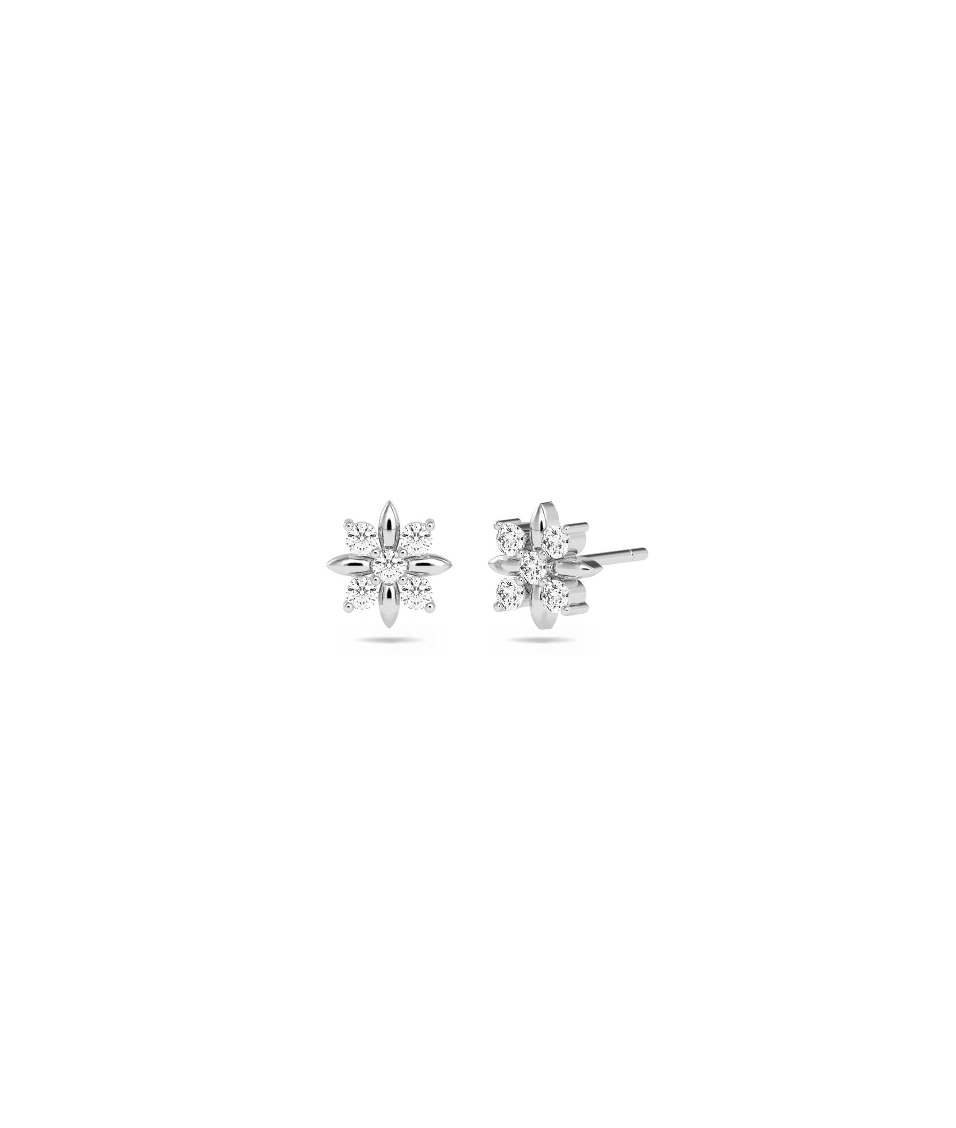 Diamond Flower Stud Earrings | Everyday Jewelry Online