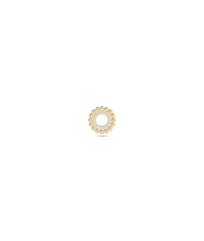 Gold Beaded Circle with Diamond Outline Charm