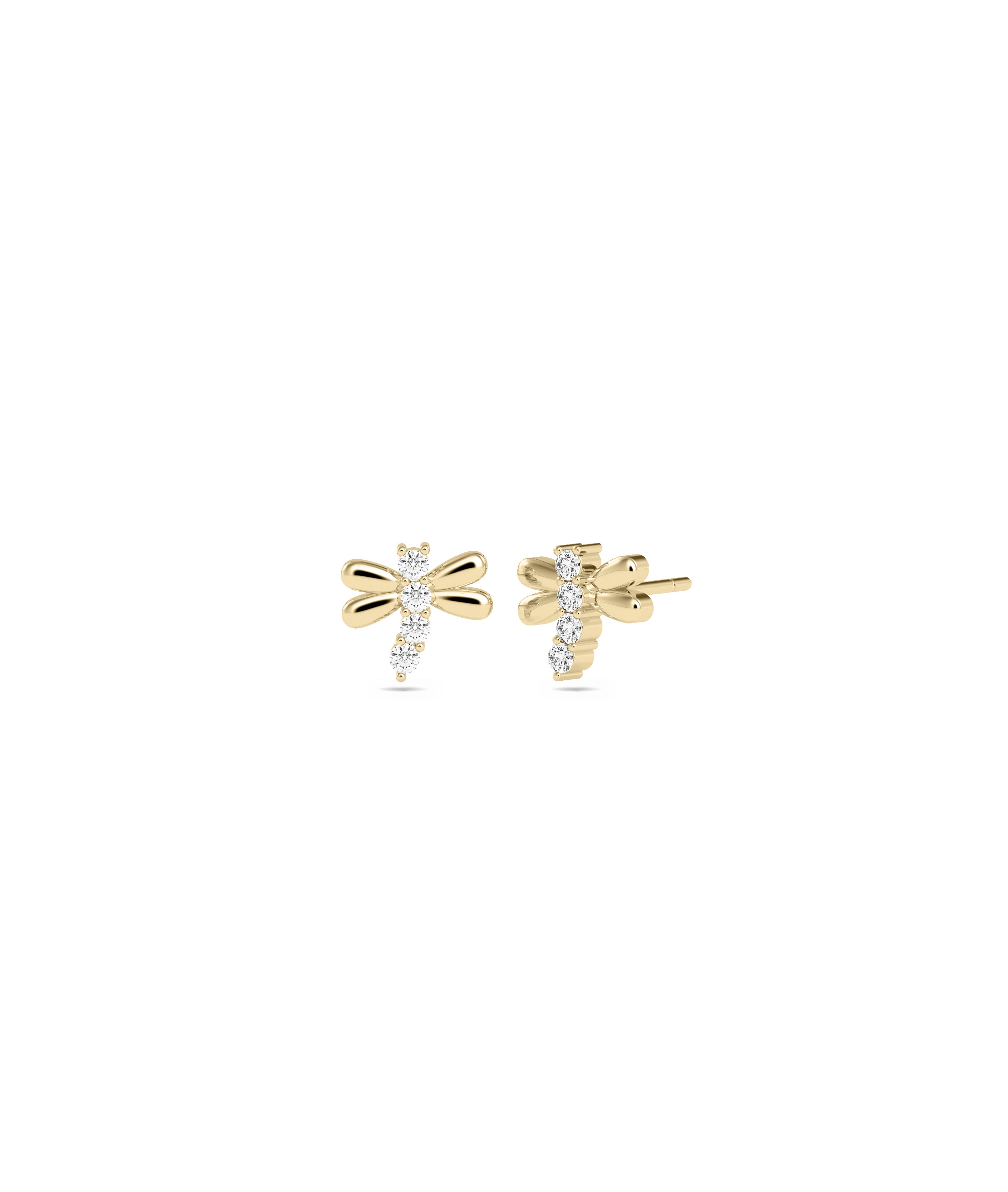 Diamond Fire Fly Stud Earrings | Everyday Jewelry