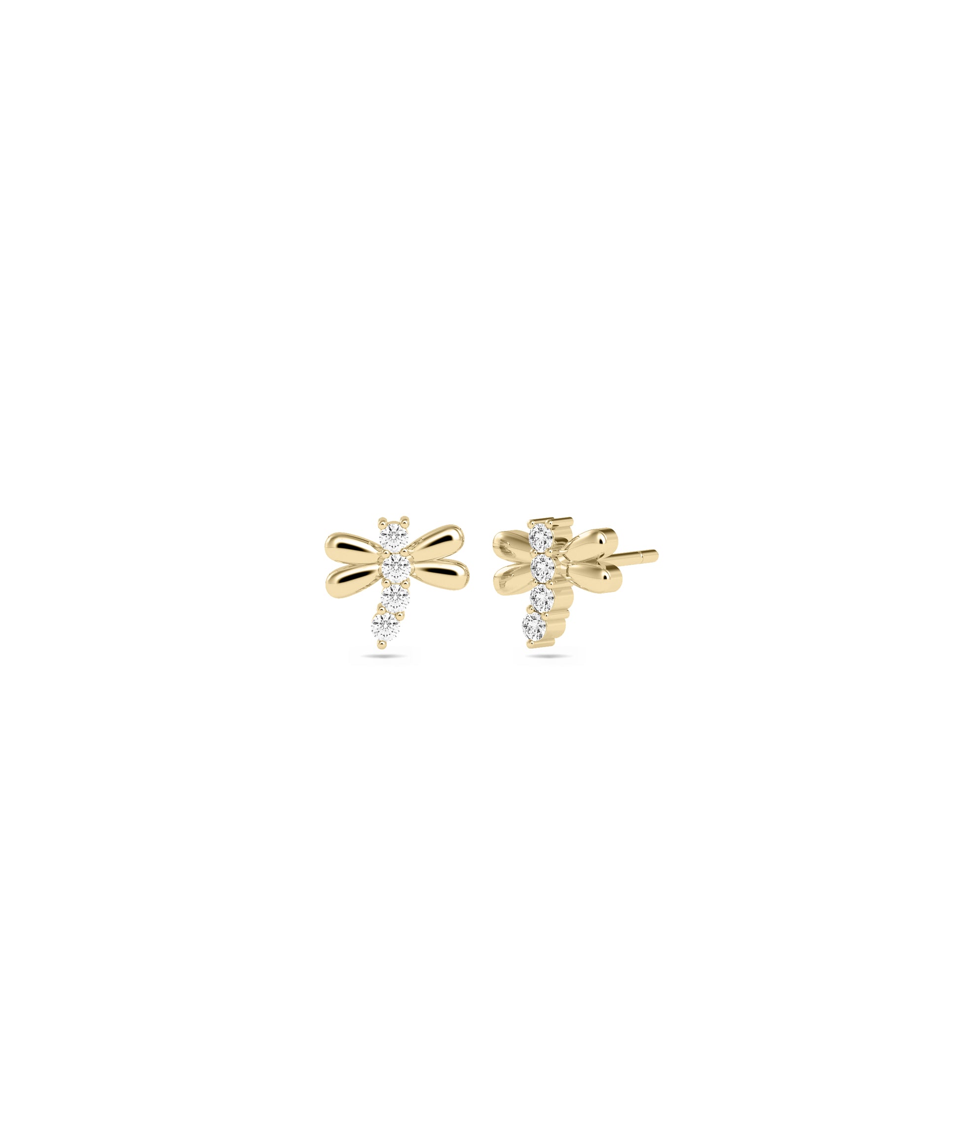 Diamond Fire Fly Stud Earrings | Everyday Jewelry